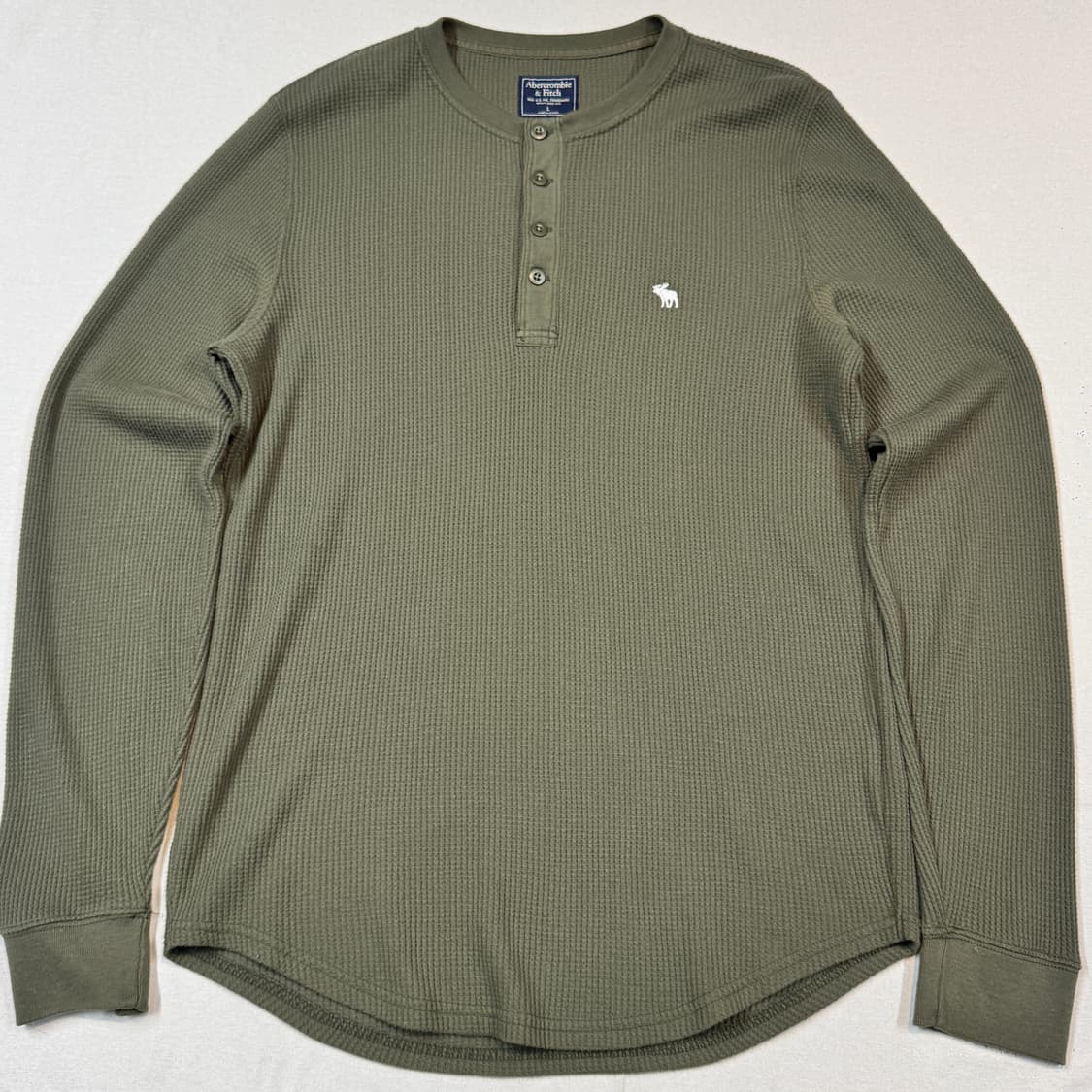 L) 아베크롬비 올리브 카키 써멀 와플티 티셔츠 상품이미지2