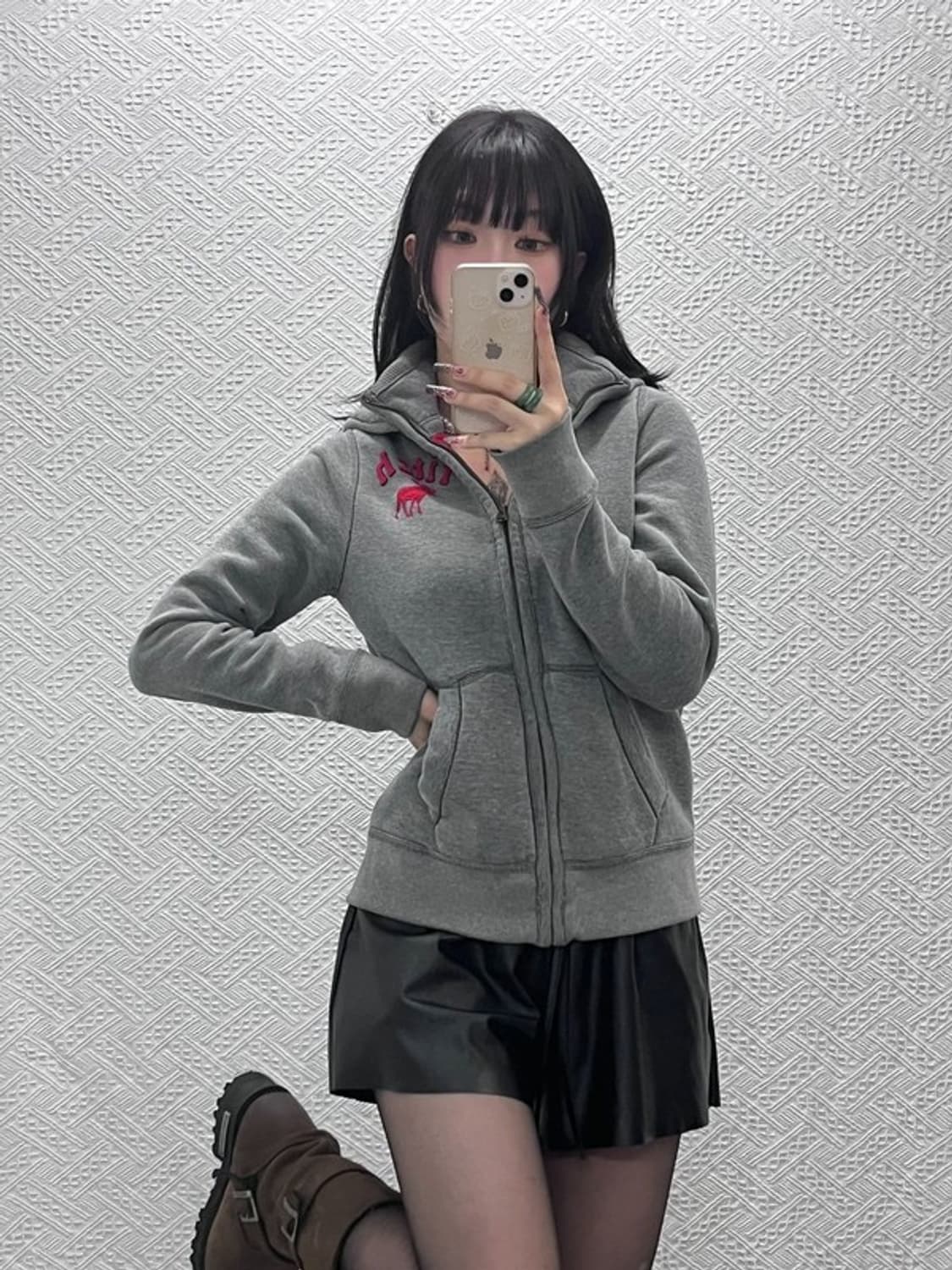 아베크롬비 Y2K 00s 레트로 대장핏 하이넥 후드집업 XL C11995 상품이미지1