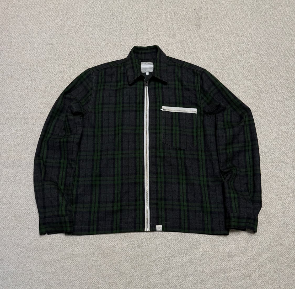 비이커 X 디스이즈네버댓 다크그린 체크 자켓 상품이미지1