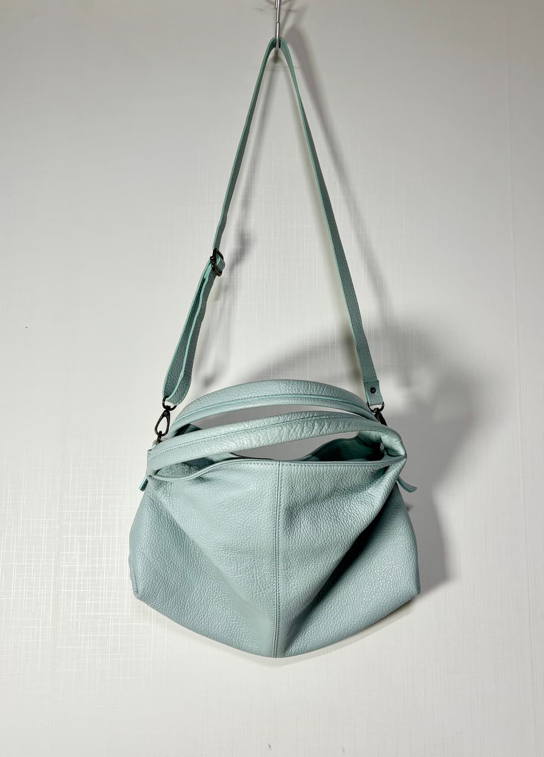 Pelletteria Veneta 빈티지 민트 티파니 블루 가죽 크로스백 상품이미지1