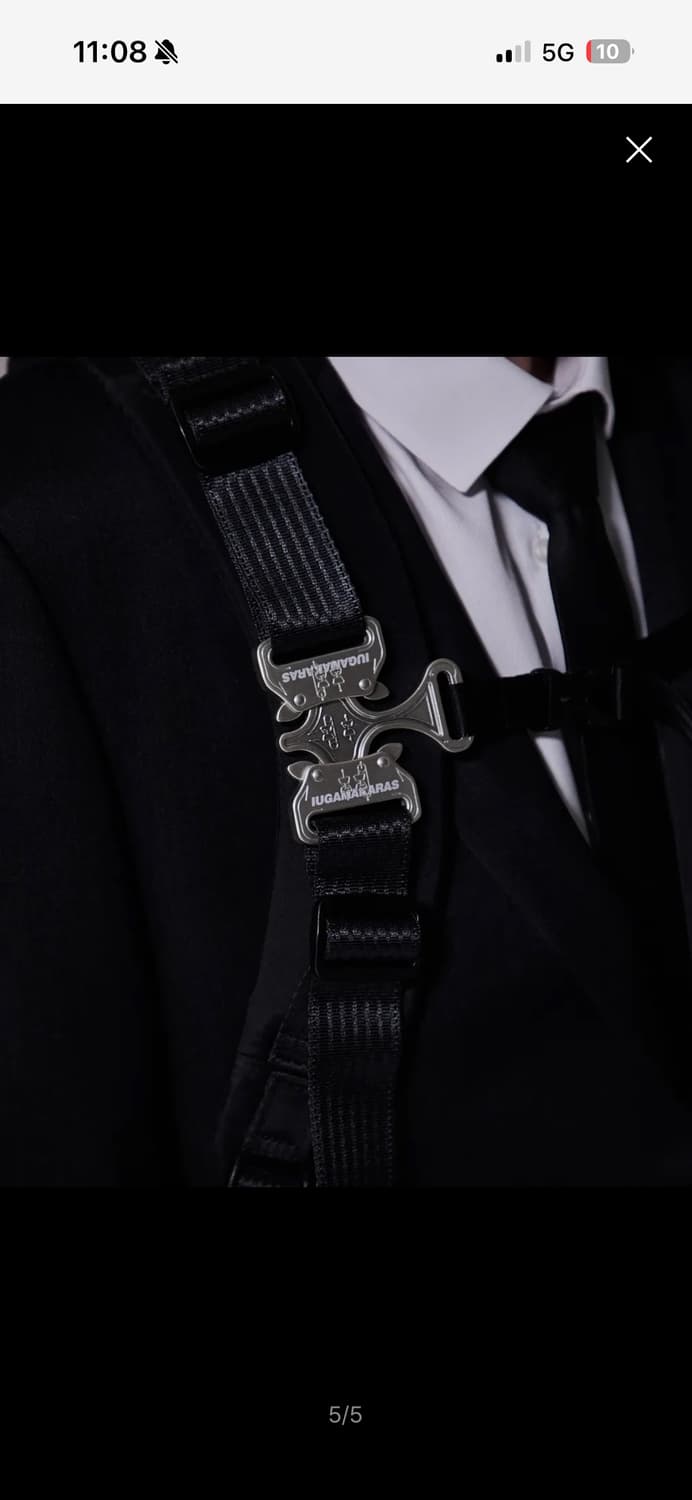 이우가마카라스 Crow Buckle 백팩 블랙 상품이미지2