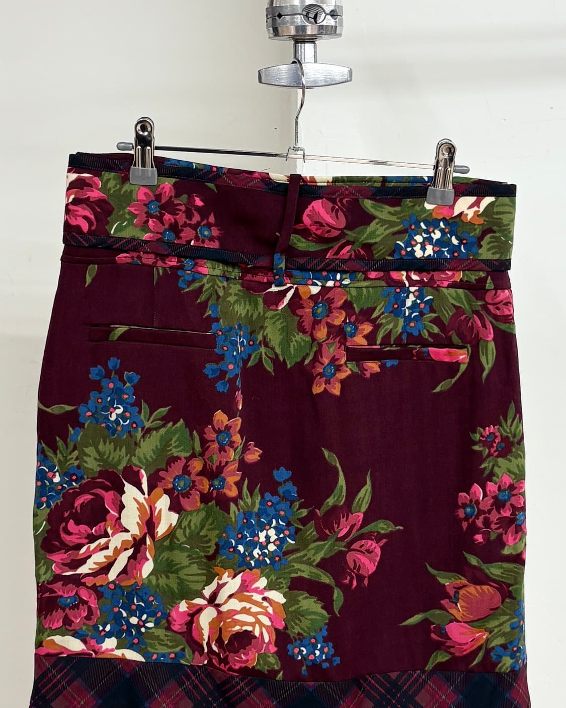 겐조 버건디 플로럴 웨이스트 스트랩 미디 스커트 상품이미지5