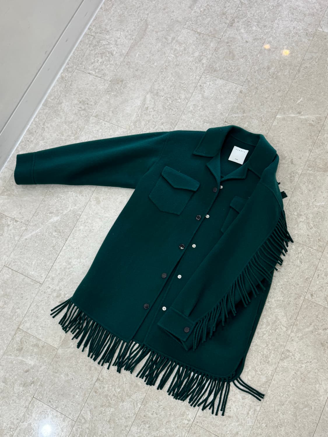 산드로 프린지 셔츠 자켓 (보틀 그린) 상품이미지1