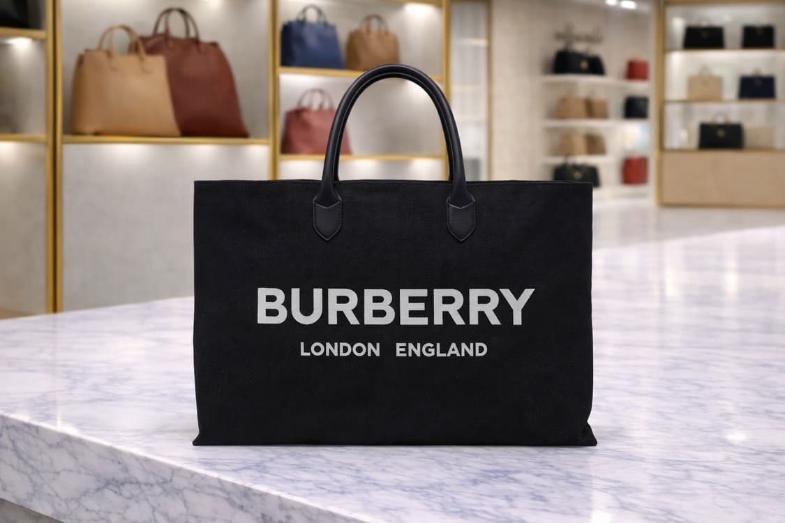 [S급] 버버리 코튼 블렌드 토트백 판매합니다!!! 상품이미지1