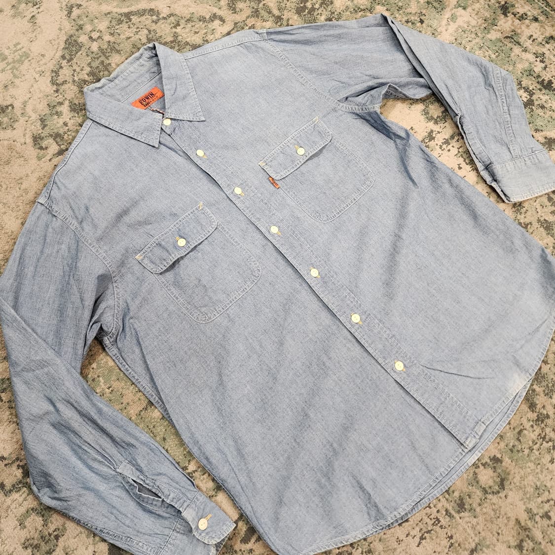 90s제작 에드윈 샴브레이셔츠 상품이미지2