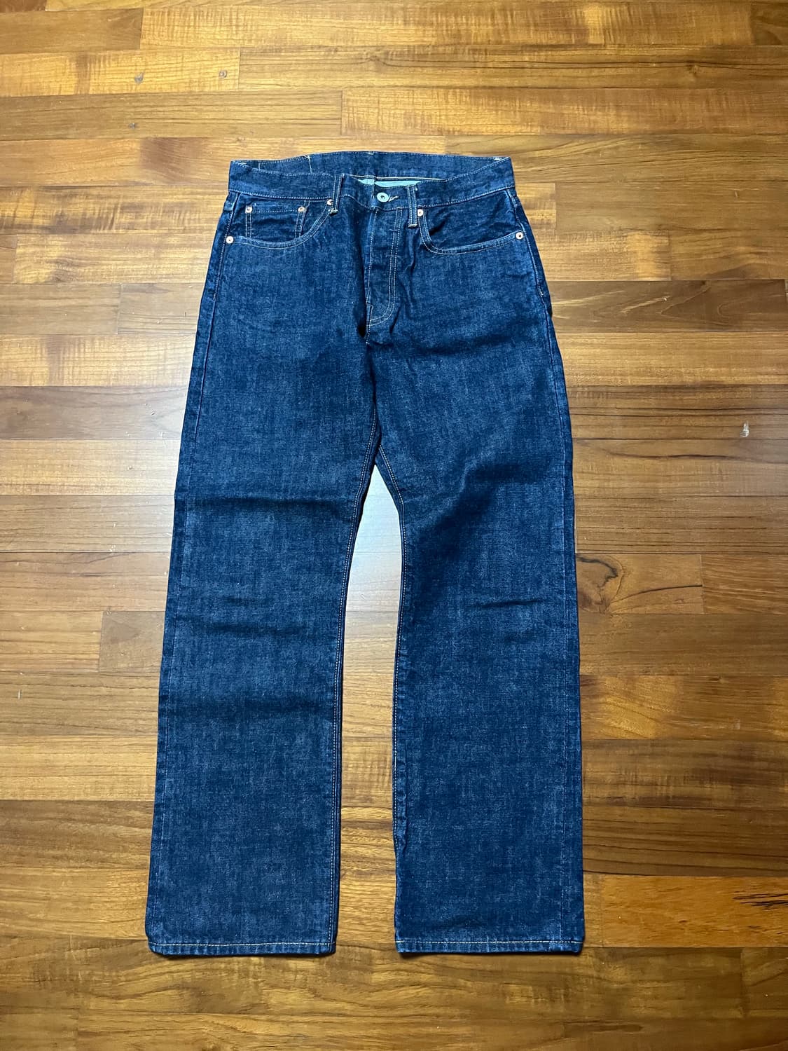 아웃스탠딩 40s 셀비지 스트레이트 데님 인디고 상품이미지2