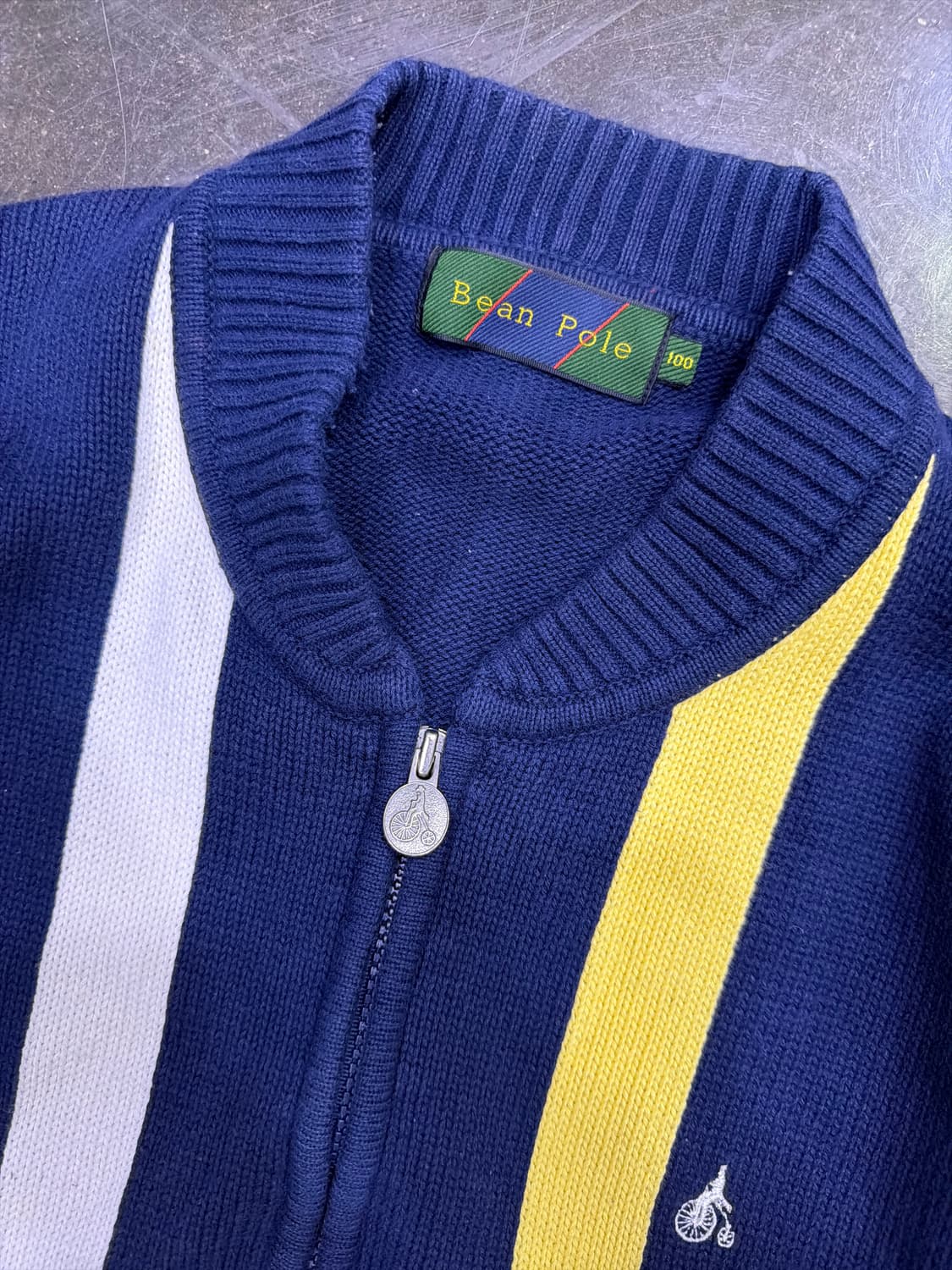 빈폴 멀티 배색 스트라이프 니트 집업 자켓 100 상품이미지3