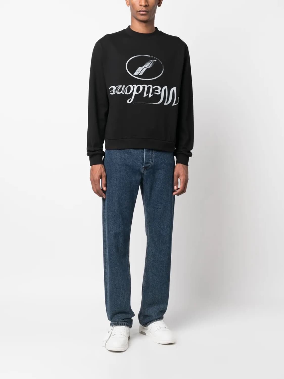 WE11DONE 웰던 플립 로고 프린트 스웻셔츠 맨투맨 블랙 L 상품이미지4