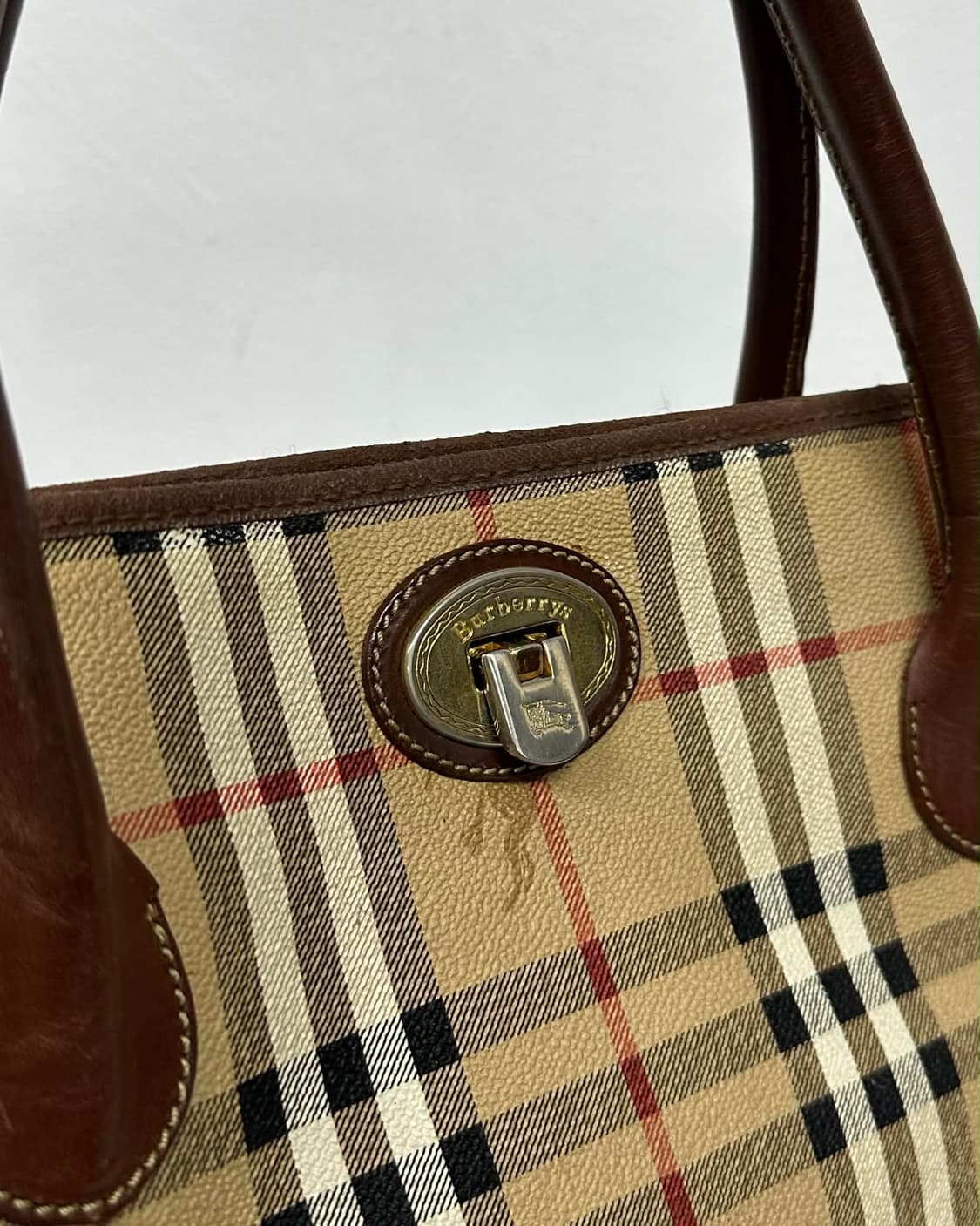 버버리 노바체크 빈티지 금장 핸드백 토트 상품이미지8