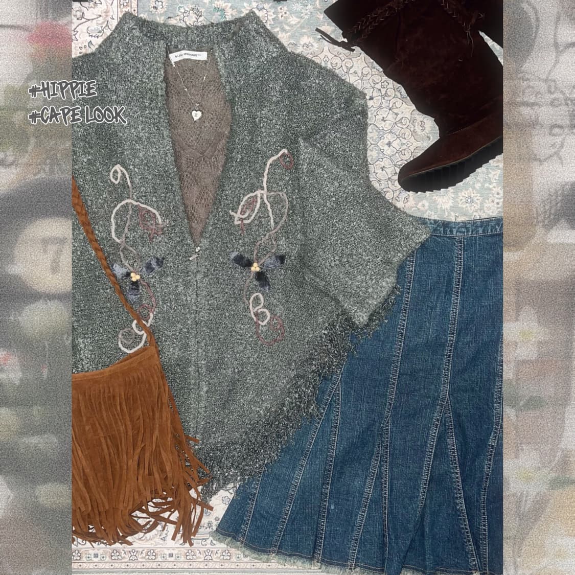 딥그린 모헤어 니트 슬리브리스 상품이미지4