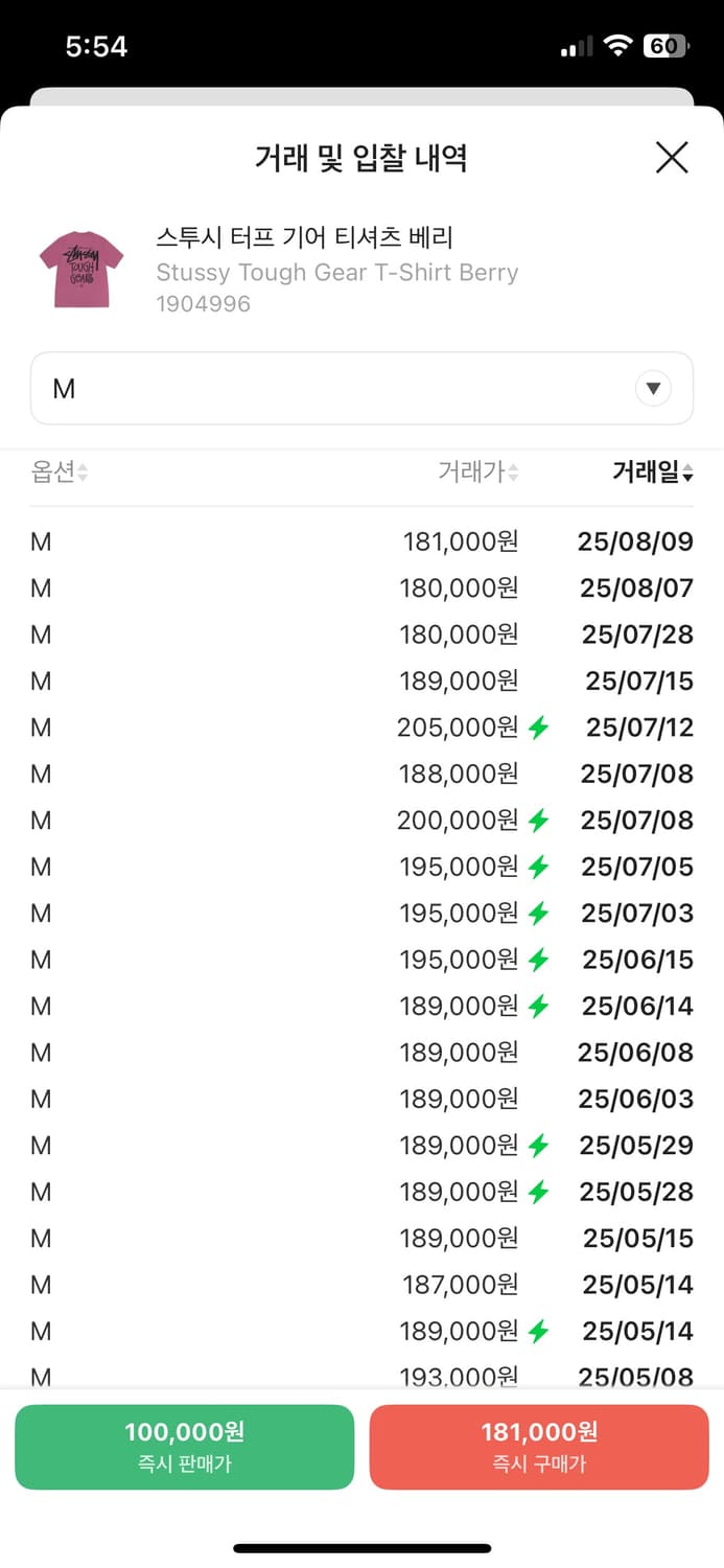 스투시 터프 기어 티셔츠 베리 M 상품이미지2