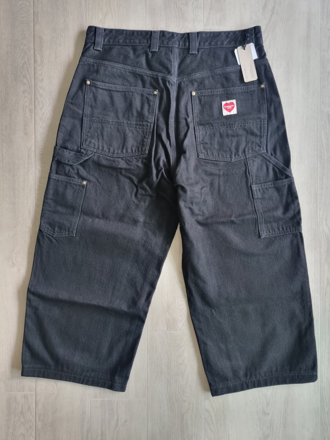 칼하트 WIP 내쉬 루즈 핏 더블 니 팬츠 블랙 린스드 상품이미지2