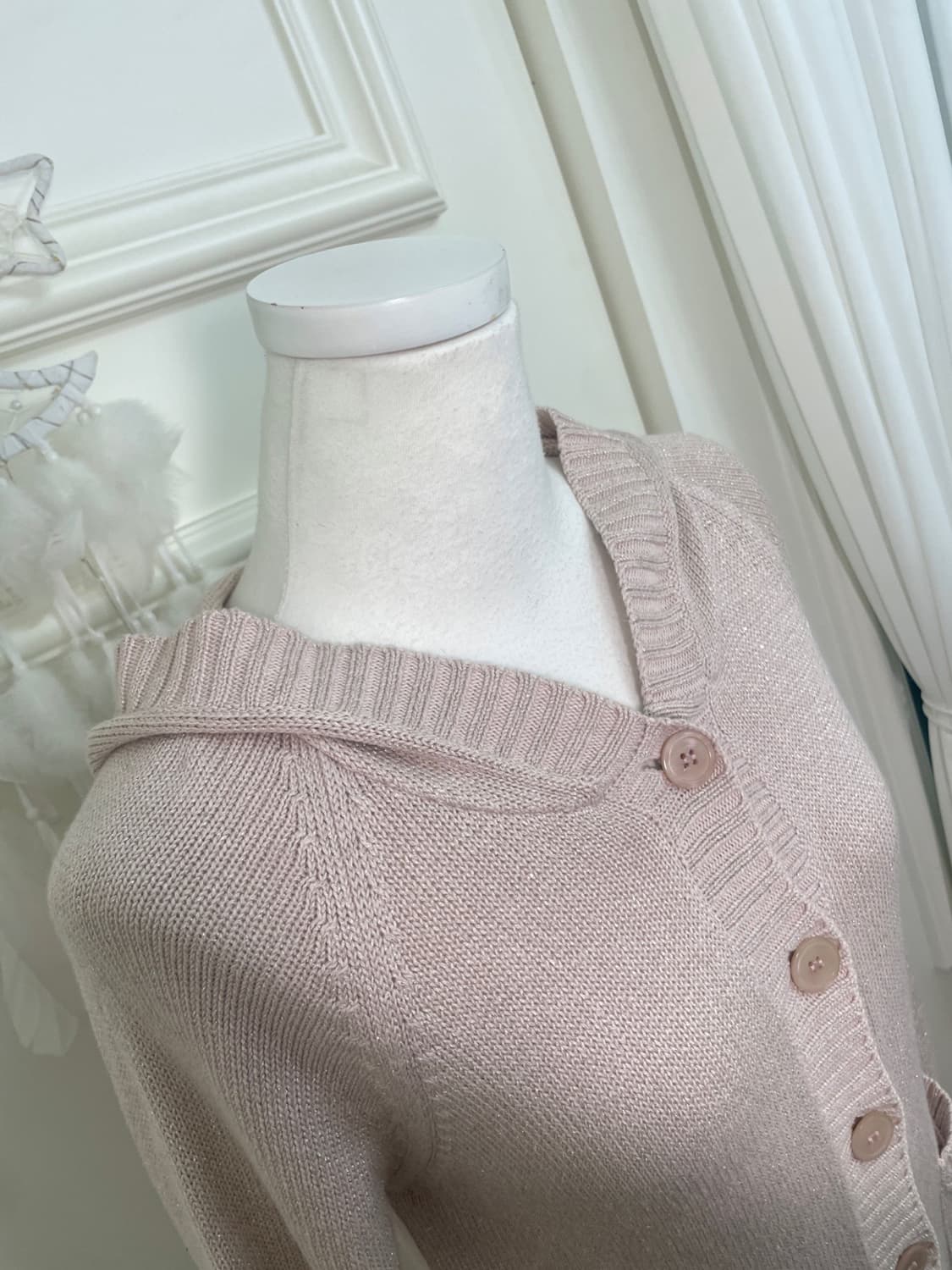 KUMIKYOKU pink glitter hoodie cardigan 상품이미지7