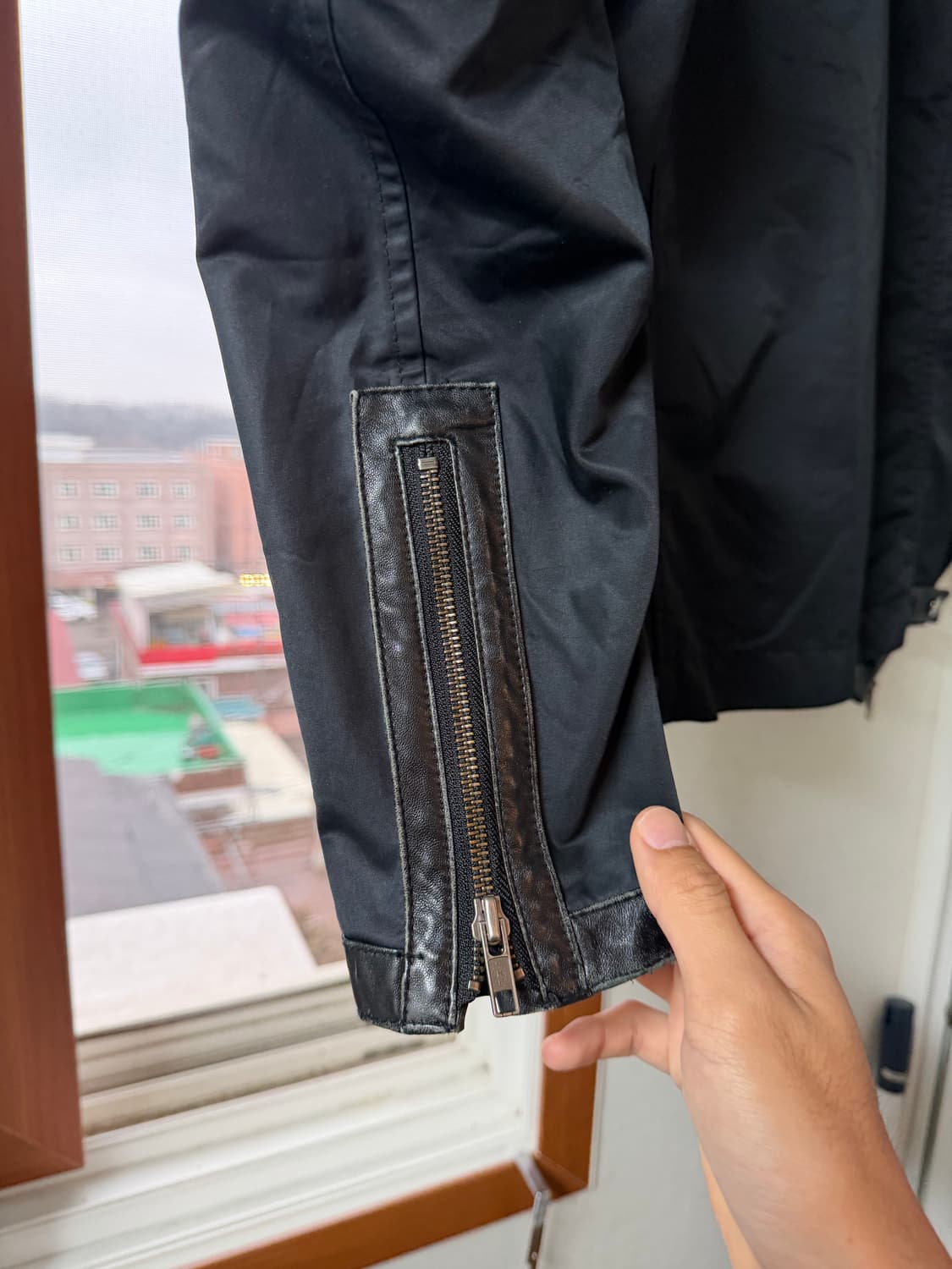 leather poly biker jacket 상품이미지4