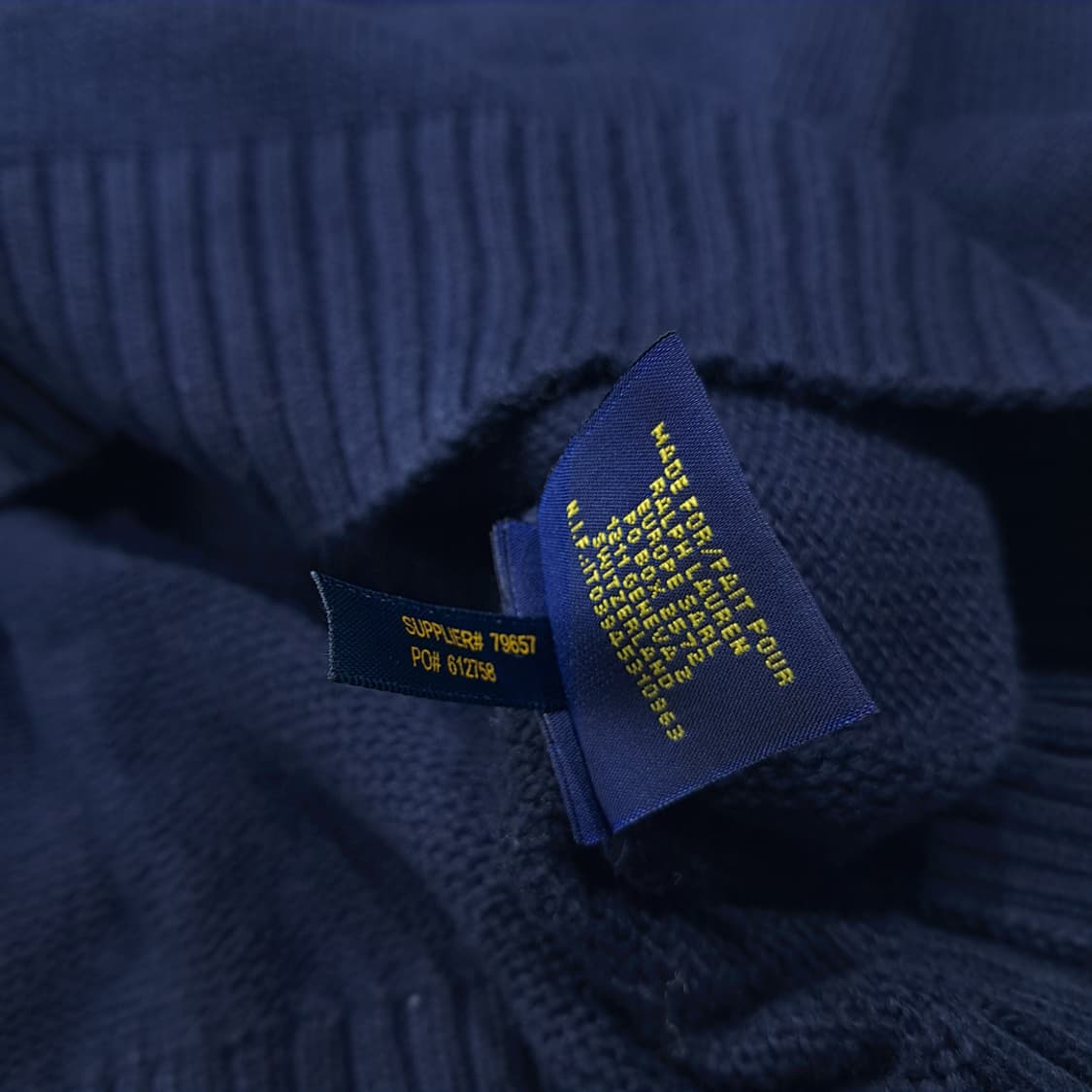 CL435 L 폴로 00s 코튼 레드포니 네이비 니트 스웨터 상품이미지6