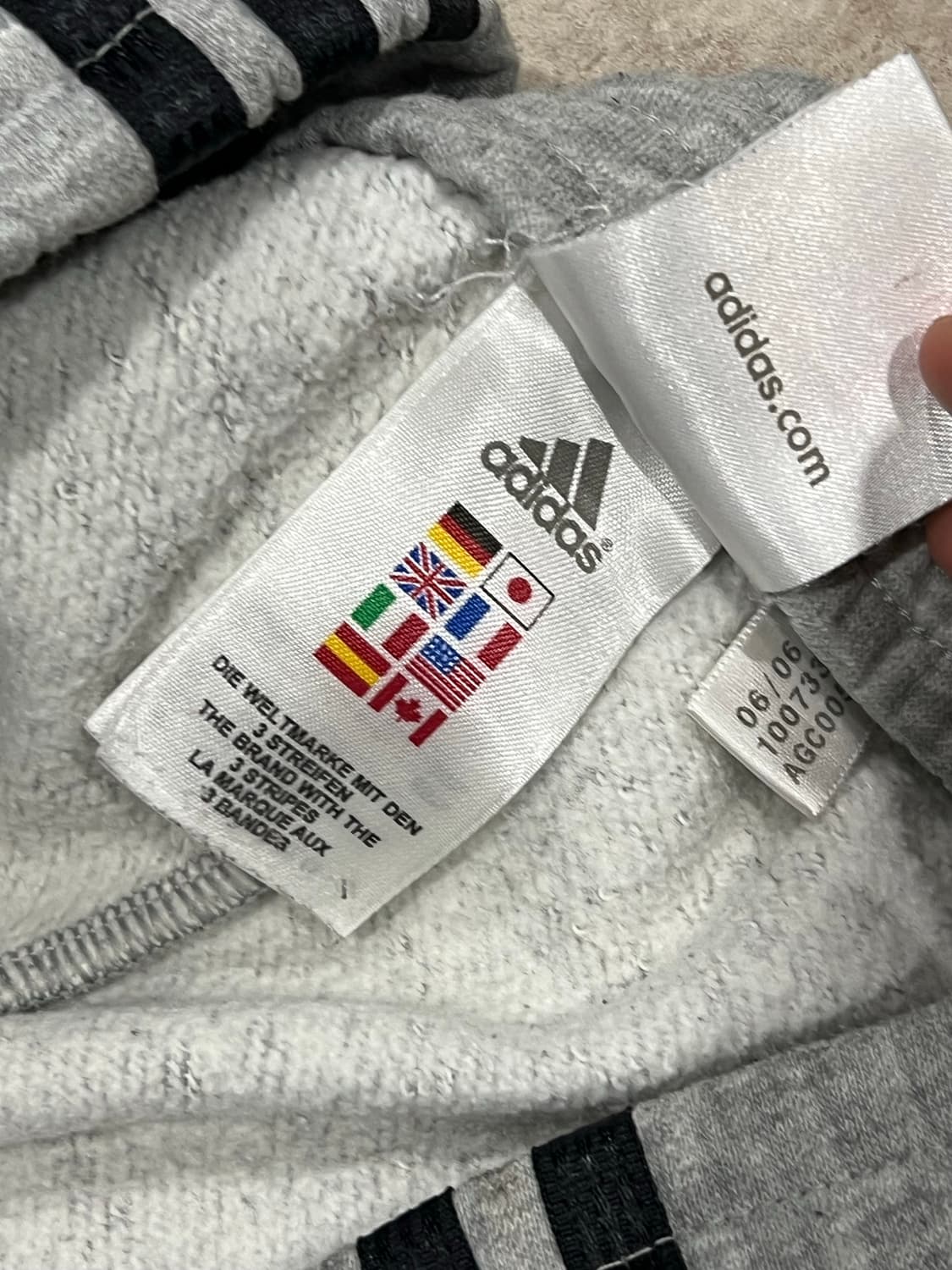 아디다스 삼선 스웻 팬츠 그레이/블랙 상품이미지5