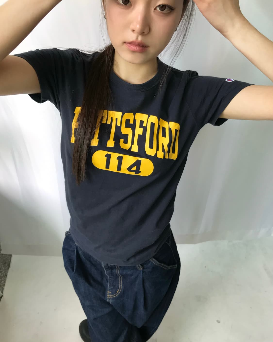 챔피온 네이비 티셔츠  상품이미지2
