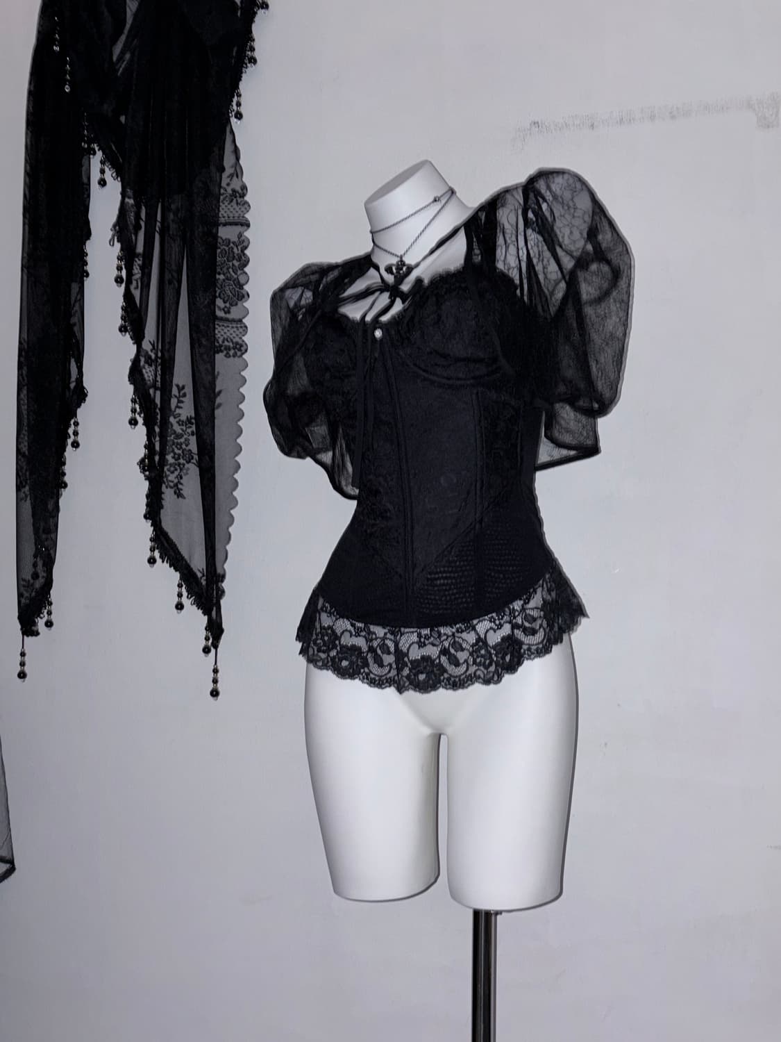시스루 볼레로 실루엣 미침 고스 펑크 고딕 상품이미지5