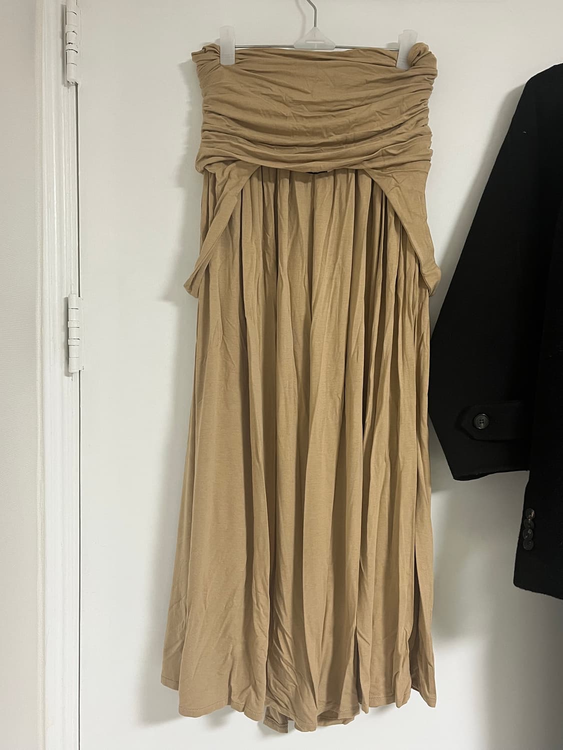 Drape turn over long skirt, SAND 상품이미지5