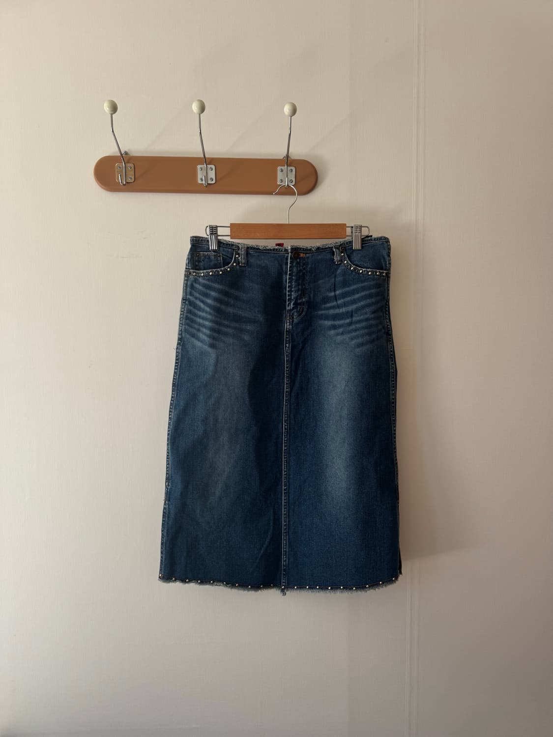 데님 스터드 롱스커트 상품이미지4