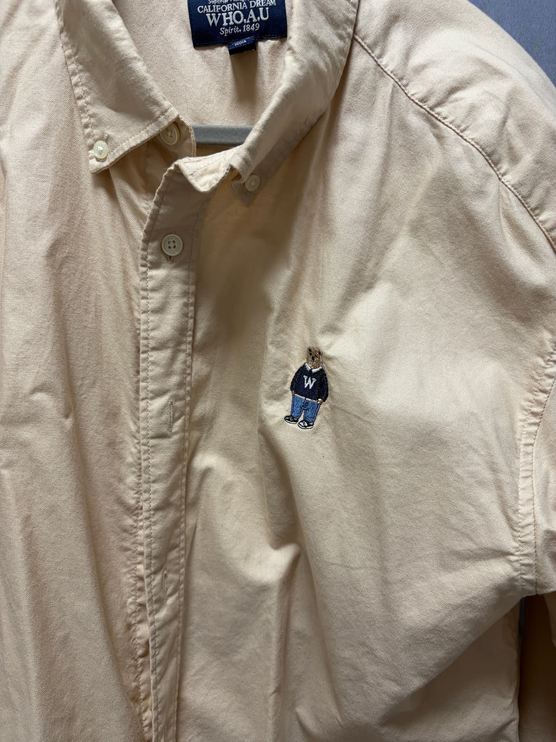 후아유 옥스포드 셔츠 베이지 XL 상품이미지2