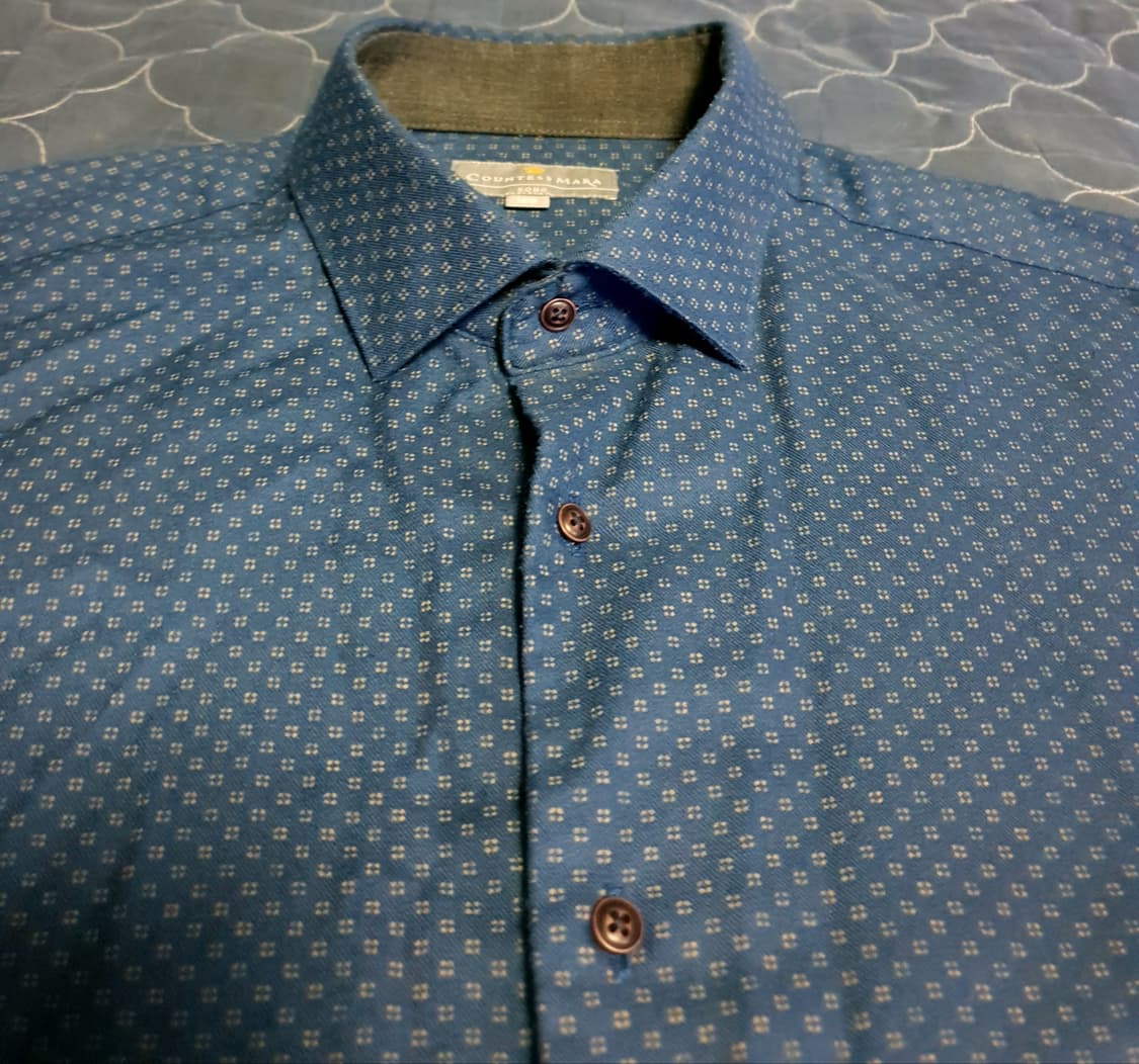 카운테스마라 도트패턴 긴팔셔츠 네이비 (105) 상품이미지2