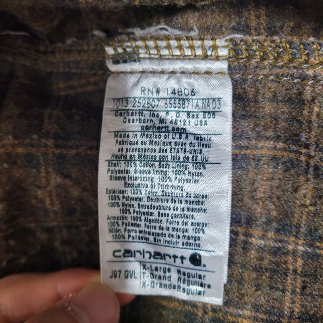 칼하트 j97 gvl색상 XL regular 상품이미지5