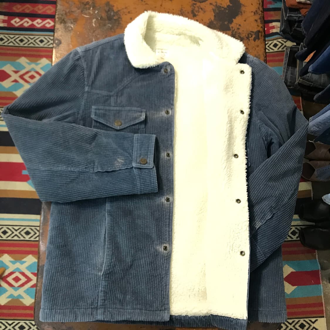 Ck 캘빈클라인 인디블루 코듀로이 양털 셰르파 자켓 남성 105 사이즈  상품이미지5