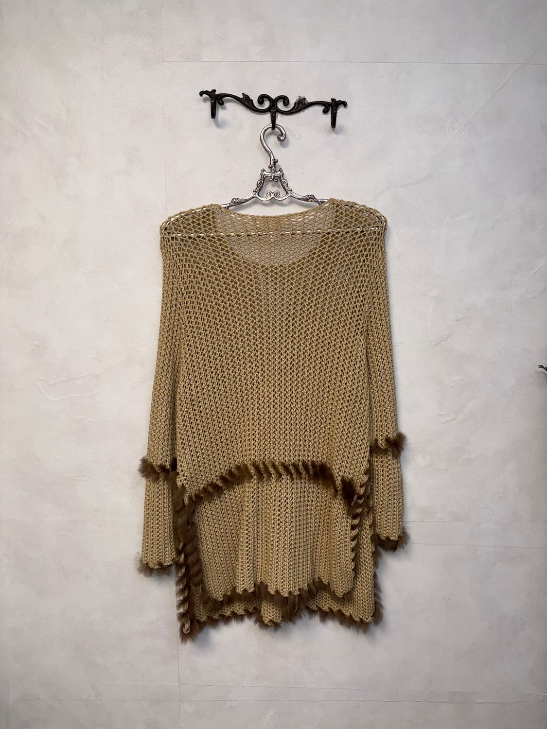 ESCADA cashmere rabbit fur trimming knit 상품이미지6