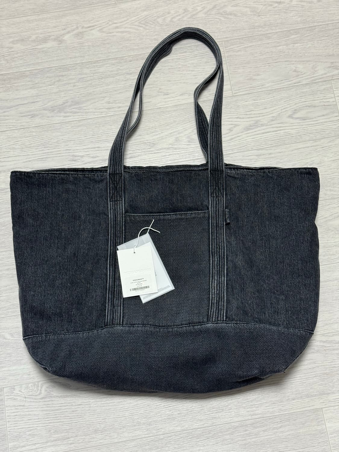 999휴머니티 AV BIG DENIM TOTE BAG BLACK 토트백 상품이미지2