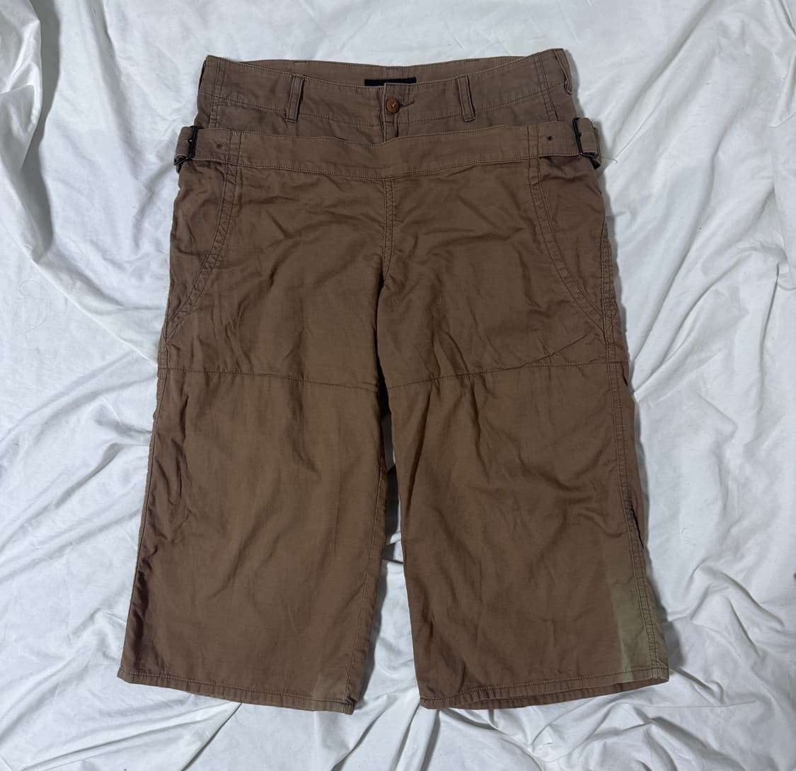 Zucca 더블 웨이스트 크롭 팬츠 y2k 아방가르드 lgb goa 상품이미지1