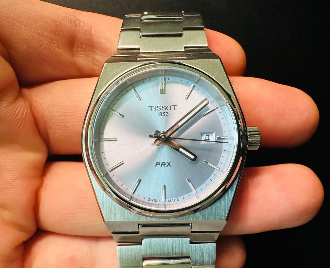 티쏘 PRX 35mm 아이스블루 쿼츠 시계 판매 상품이미지5