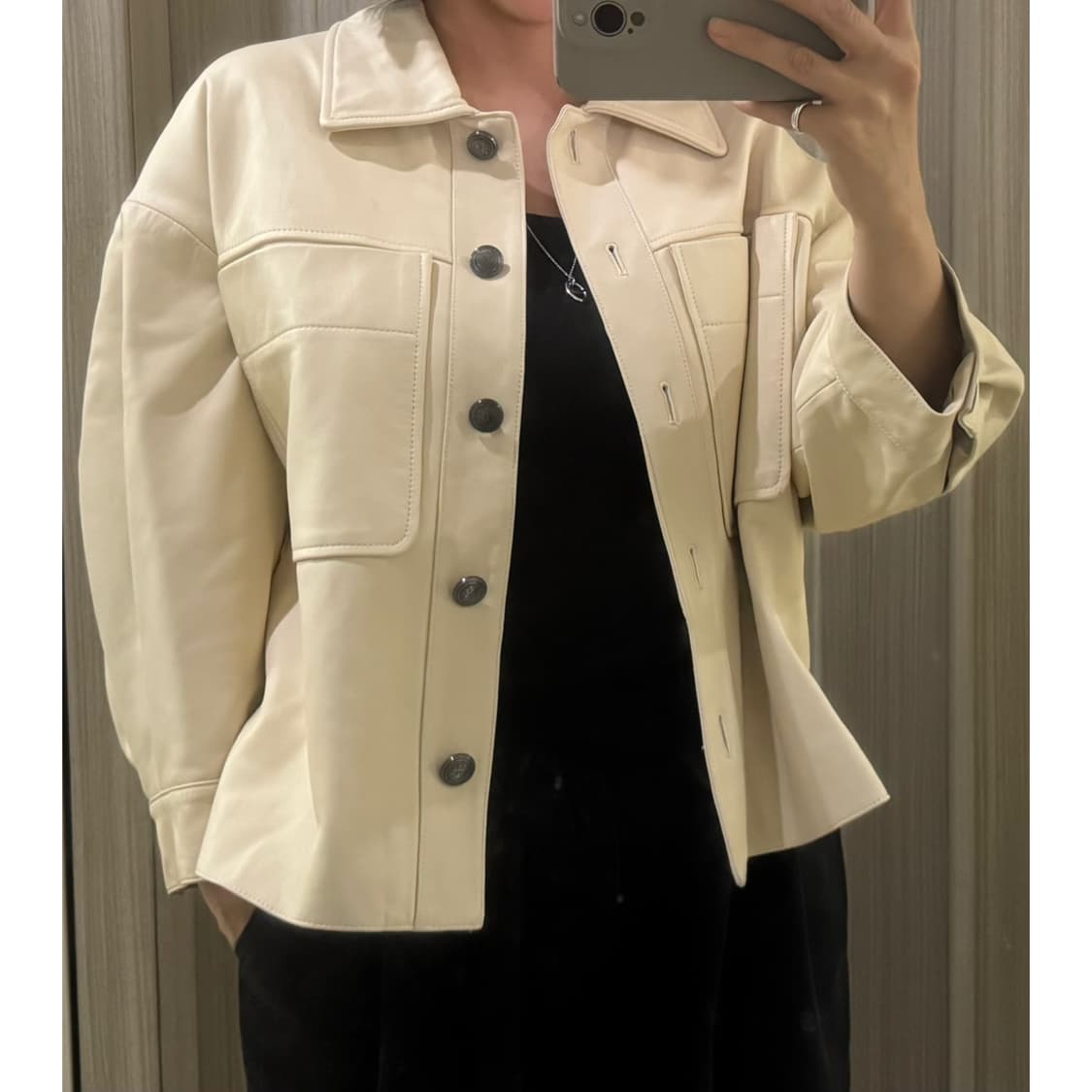 이태리 양가죽 천연가죽  리오벨 자켓  아이보리 색상  77 상품이미지2