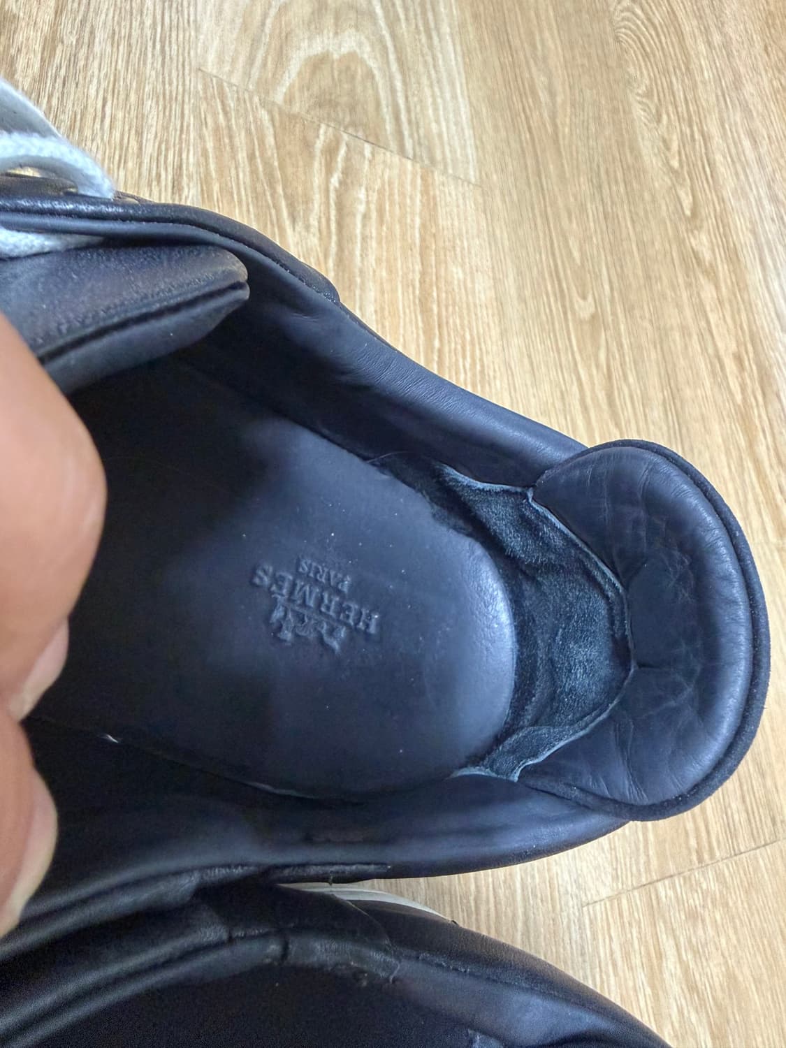 HERMES 에르메스 가죽 블랙 레더 스니커즈 운동화 44 국내 280 상품이미지6