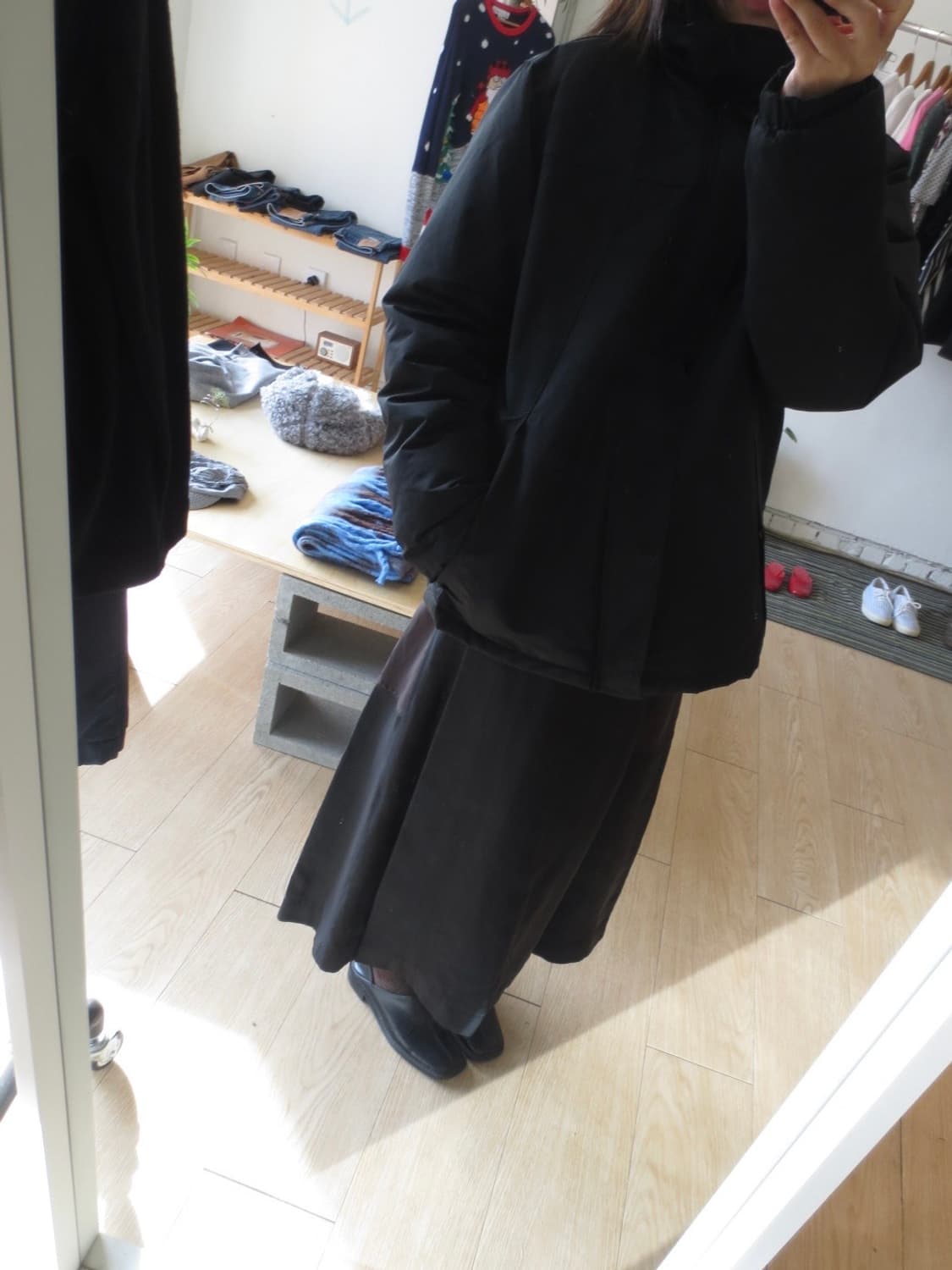 vintage black down jacket 상품이미지6