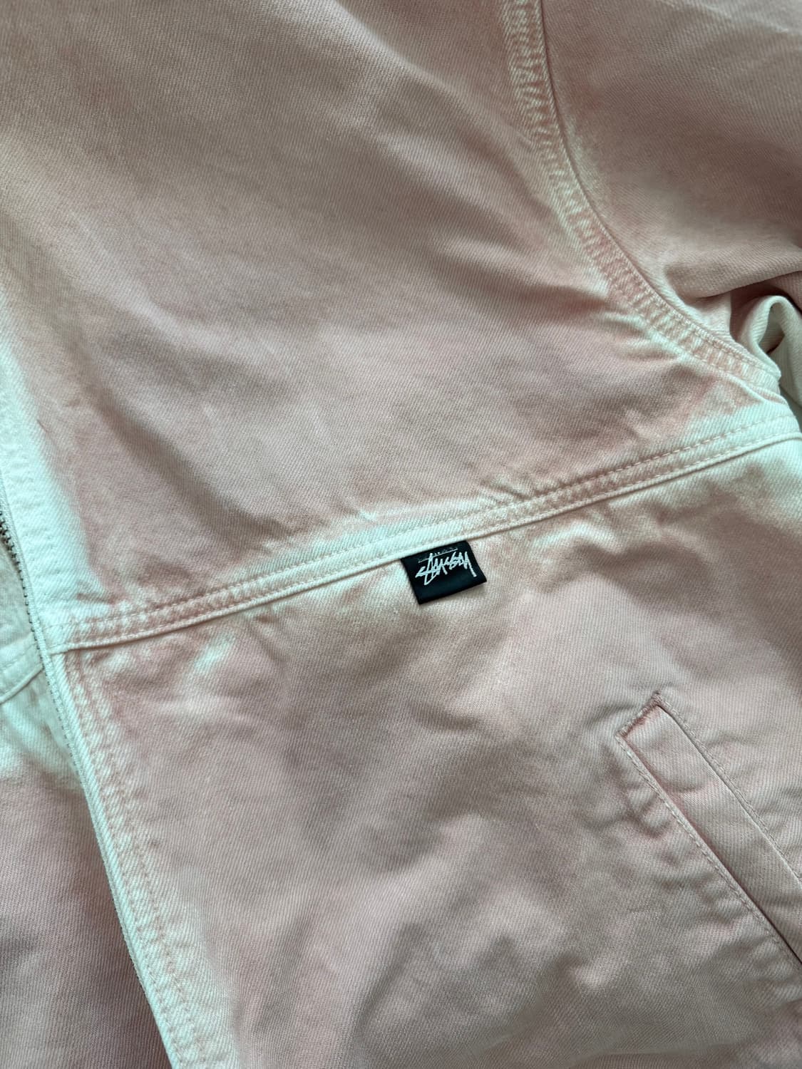 스투시 스프레이 다이 후드 워크 자켓 페이디드 핑크 XL 상품이미지4