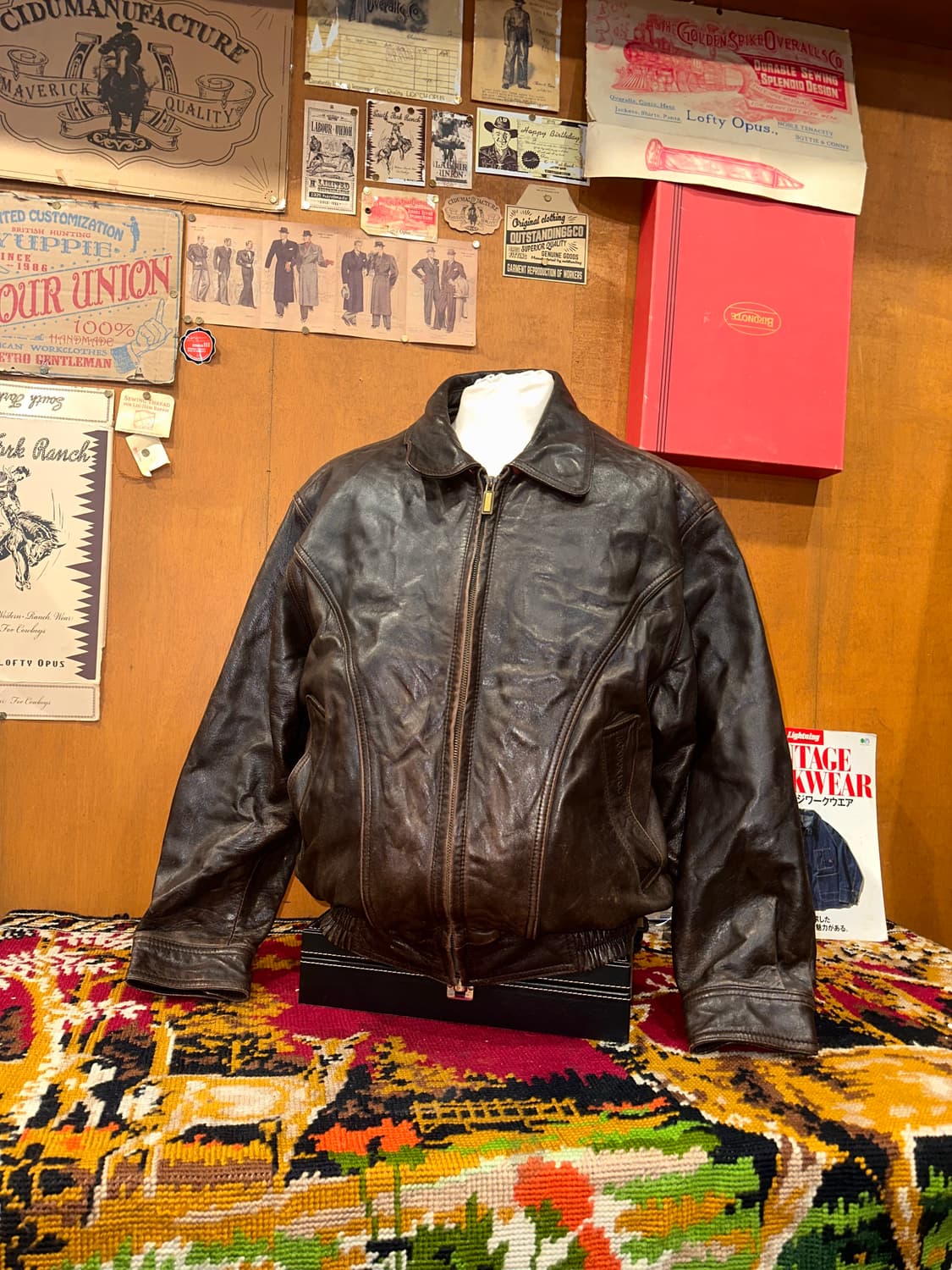 ( L ) 가죽자켓 레더자켓 봄버자켓 빈티지가죽 a2가죽자켓  상품이미지1