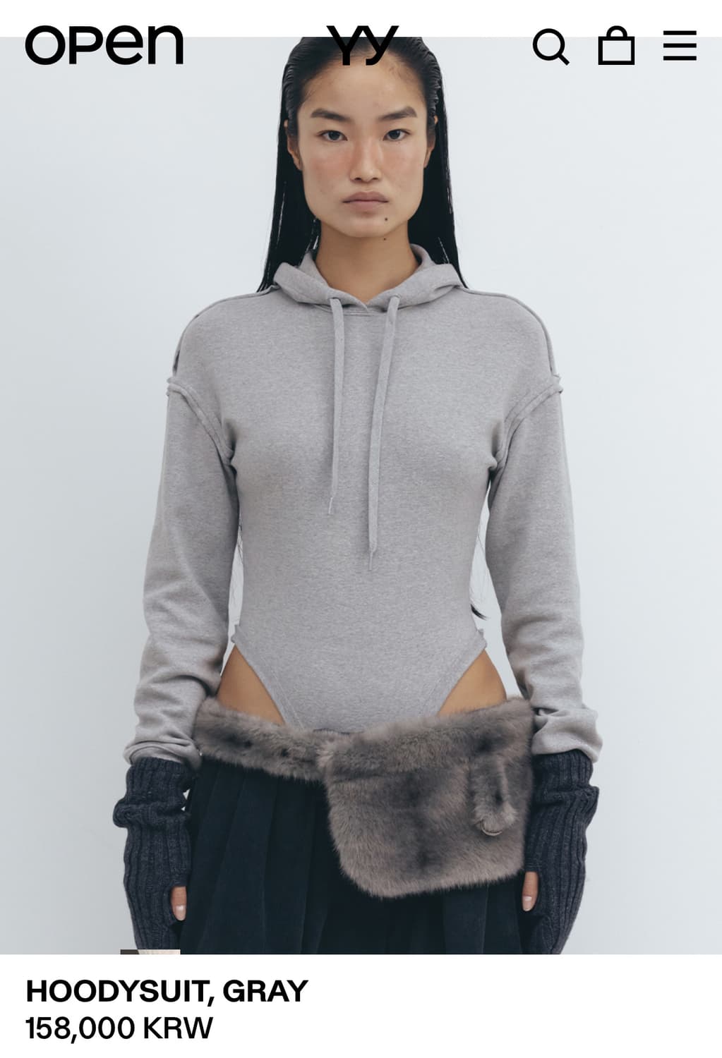 Open yy 오픈와이와이 후드 바디수트 s 상품이미지2