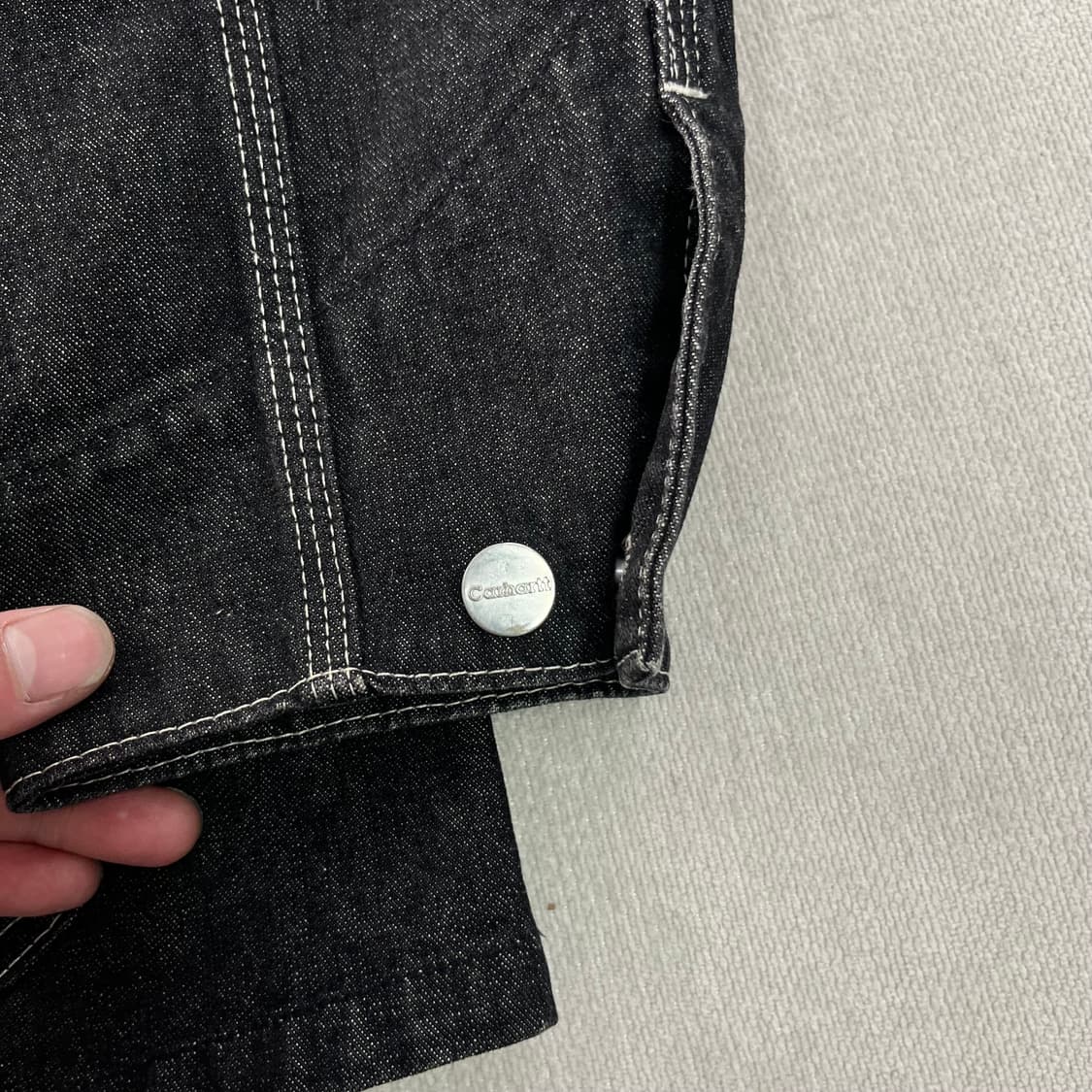 100 칼하트 흑청 데님 초어 자켓 상품이미지5