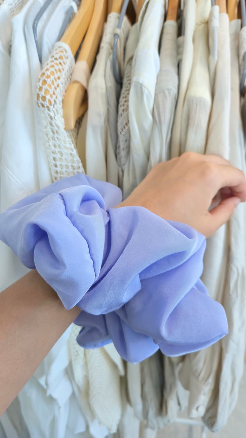 Large 연보라 헤어스크런치 머리끈 곱창끈 hair scrunchie 상품이미지2