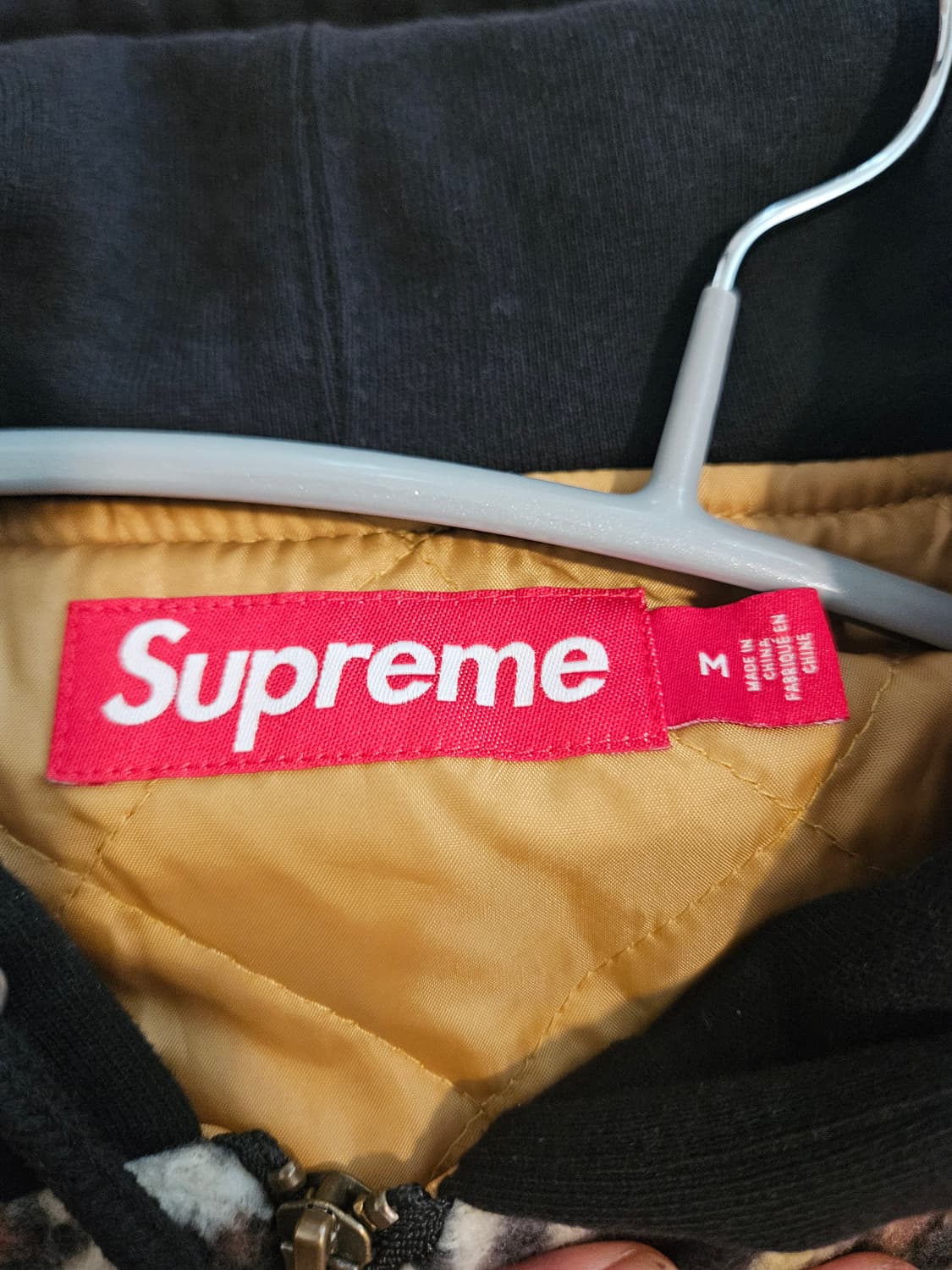 [M]슈프림 플리스 집업 후드 셔츠 레오파드 상품이미지3