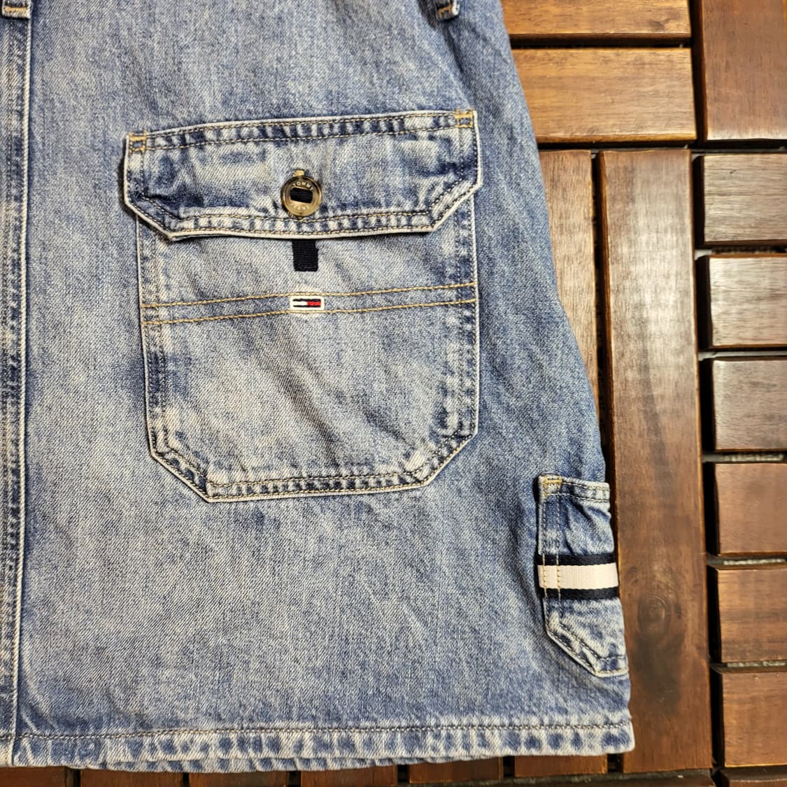 타미진스 데님 멜빵 치마 (M) 상품이미지5