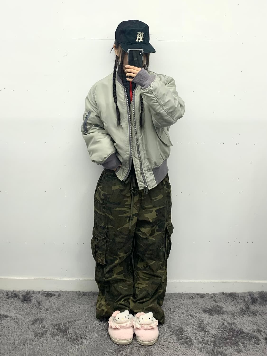 Corinth(usa) 80s 라이트그레이 봄버 상품이미지3