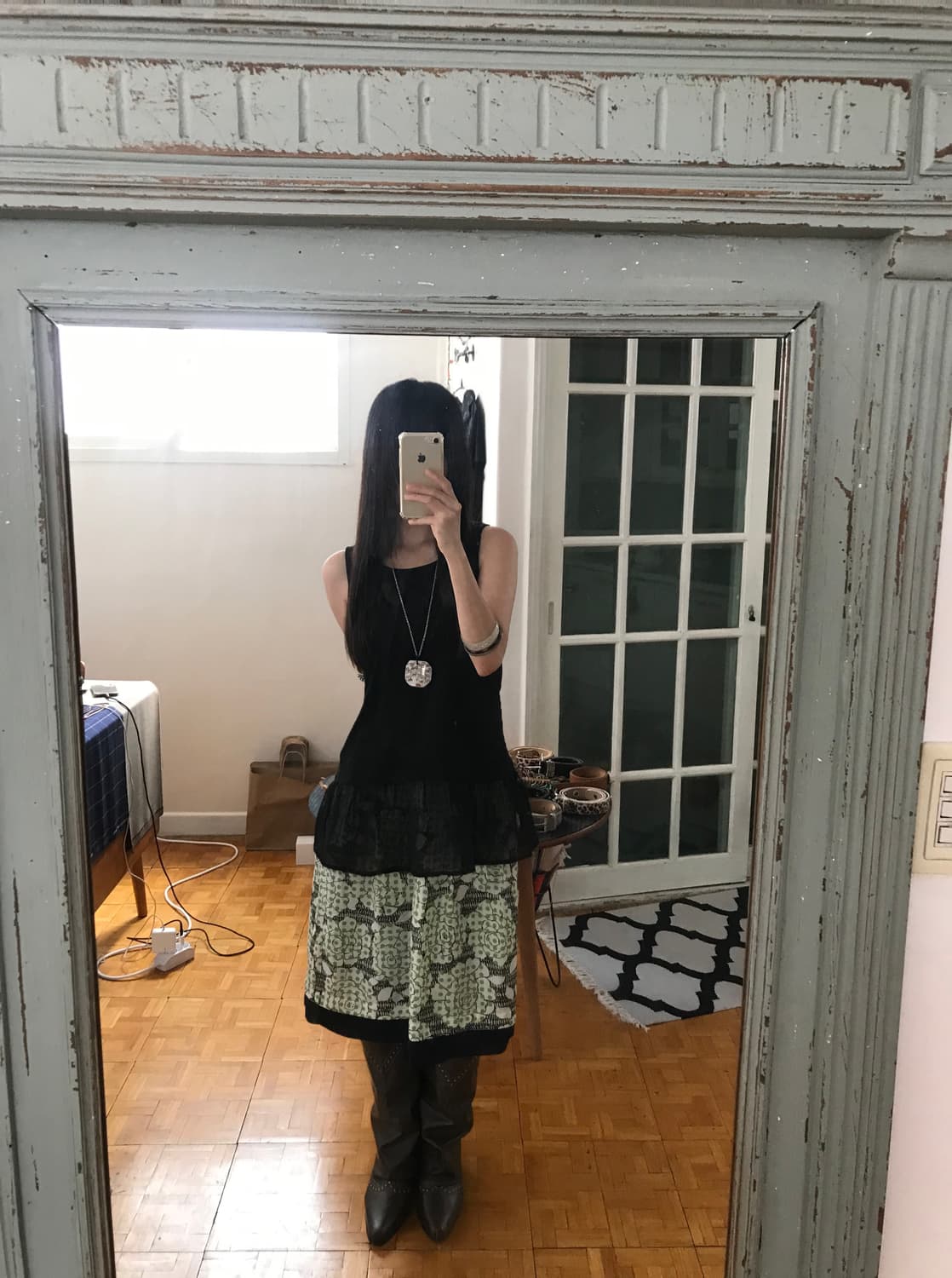 vintage pattern skirt 상품이미지3