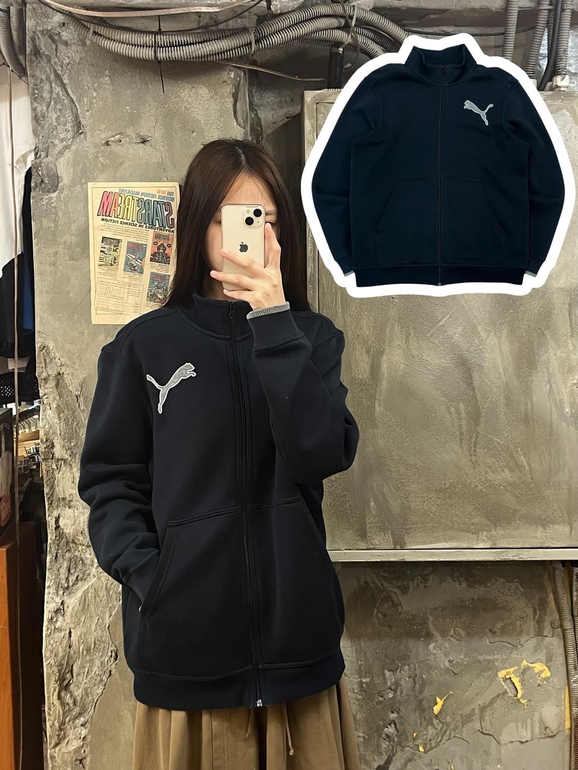 퓨마 집업 블랙 M #csz801 상품이미지1