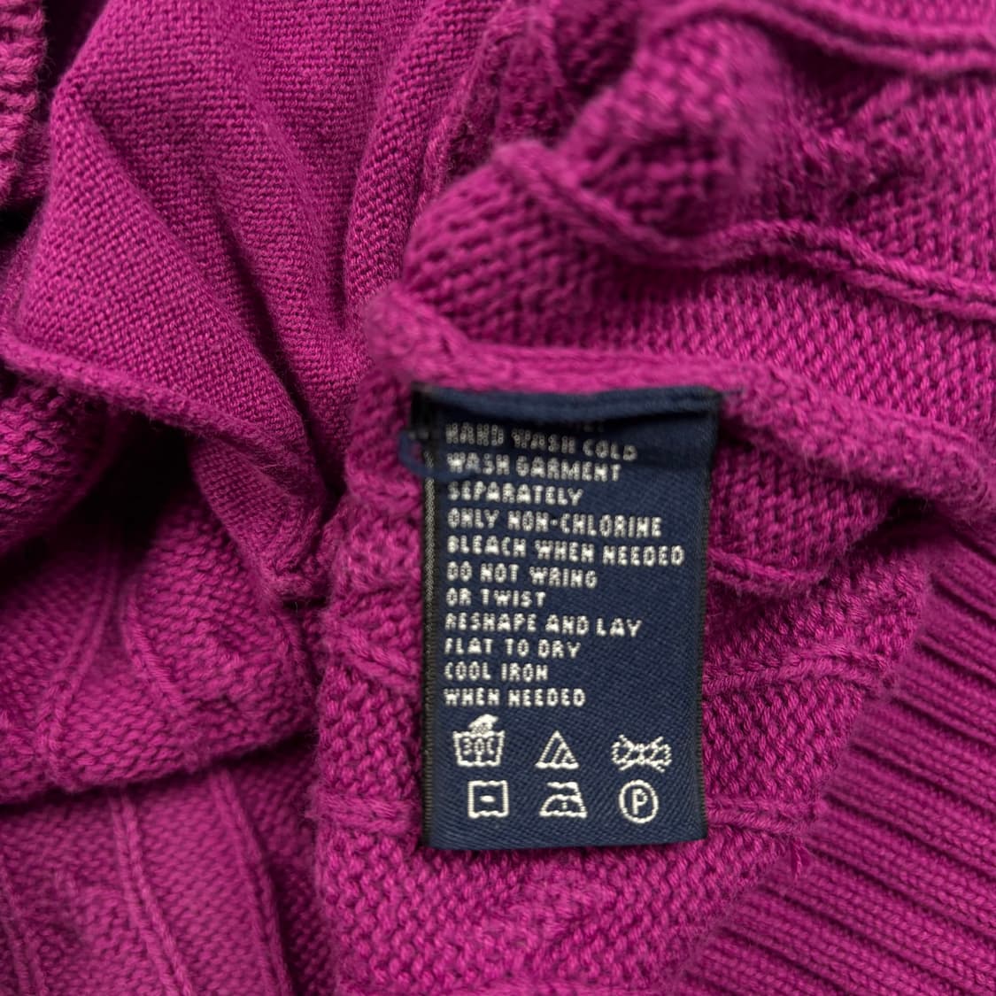 폴로 랄프로렌 퍼플컬러 케이블 니트 후드집업 상품이미지4