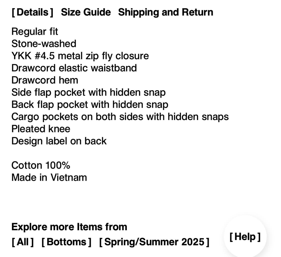 디스이즈네버댓) Cargo Pant Black M 상품이미지3