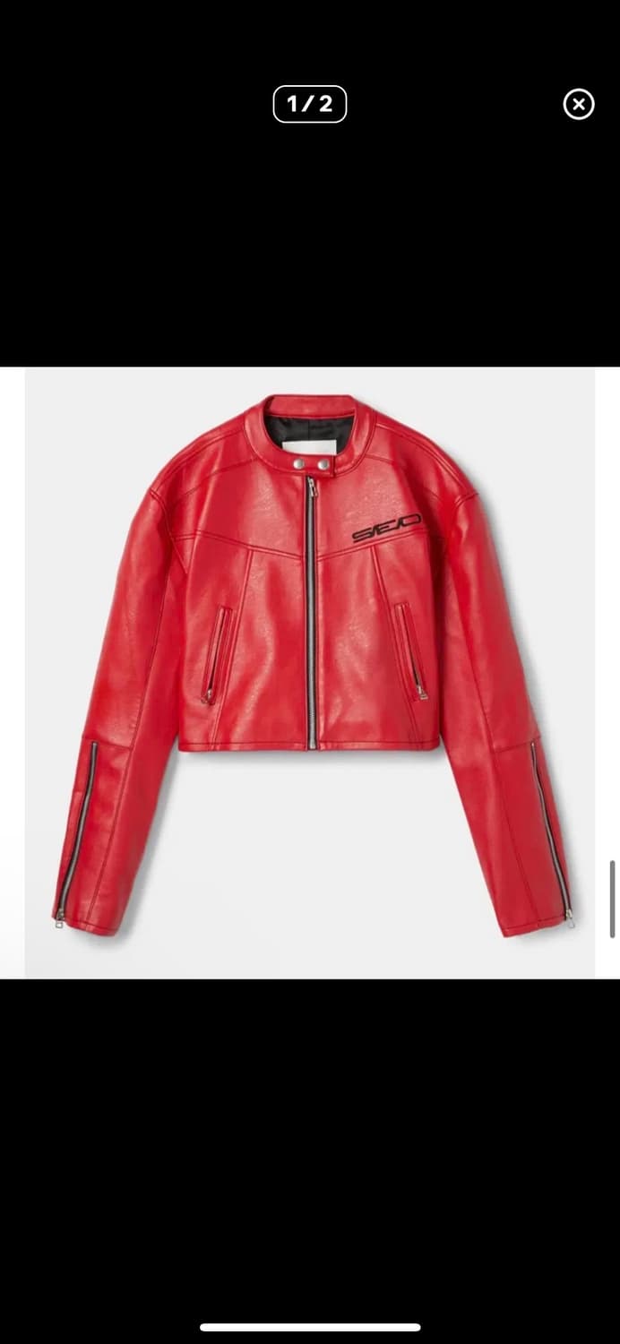 에스이오 가죽 레드컬러🫧(1회착용) 상품이미지1