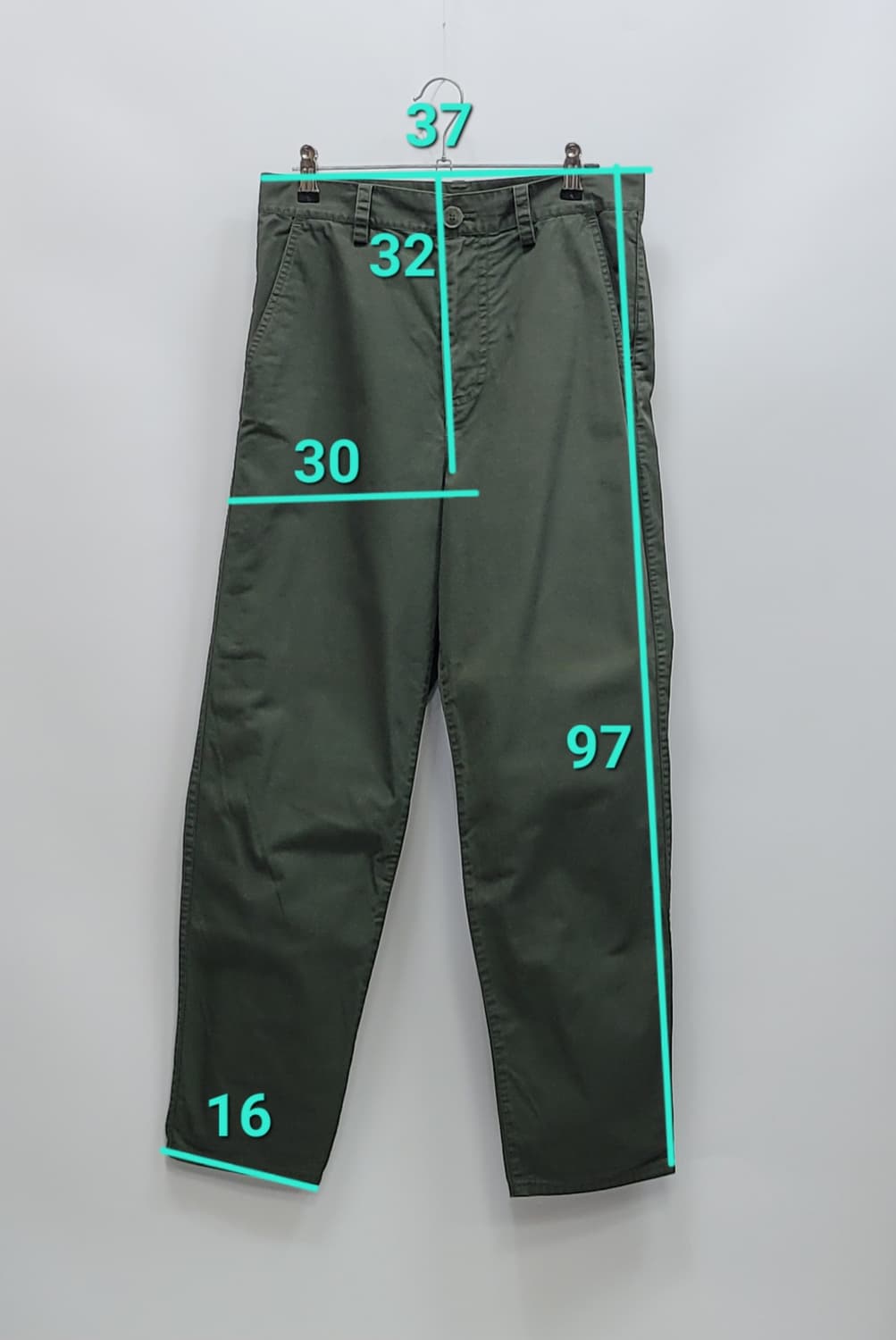 COS 코스 세미 배기핏 코튼 팬츠 / 여 160-64A 카키
 상품이미지10