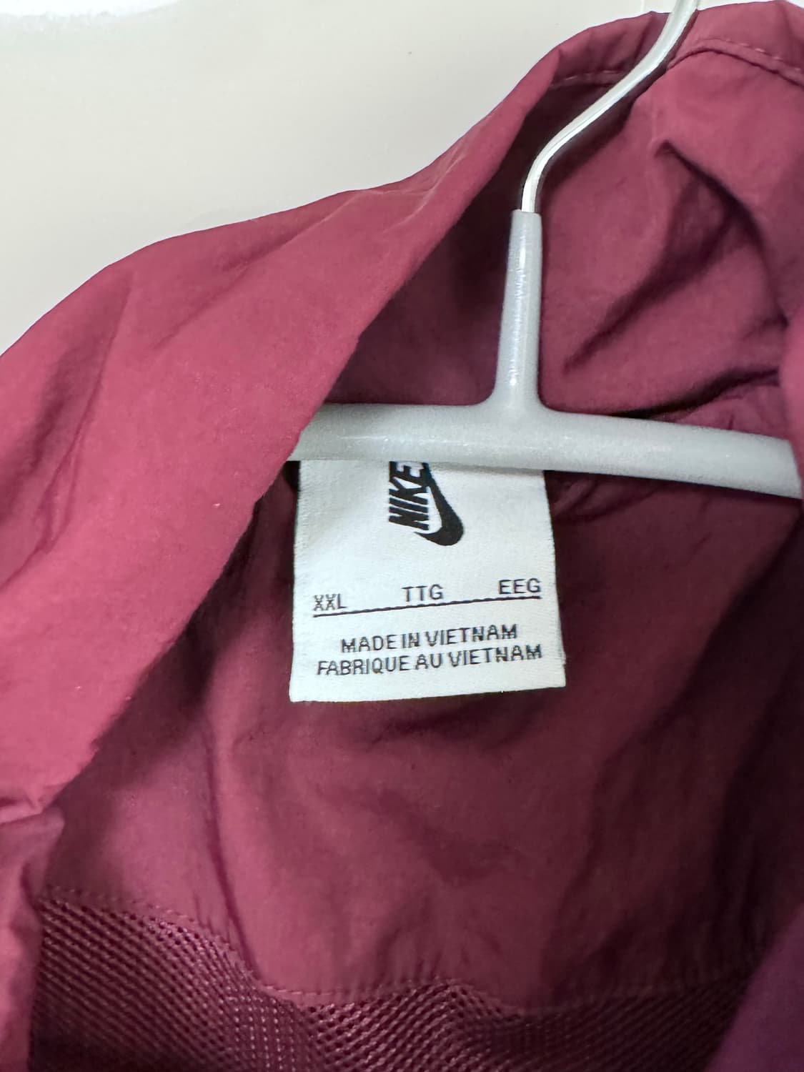 착샷o) 나이키 NSW 솔로 스우시 우븐 트랙자켓 버건디 바람막이 XXL 상품이미지3